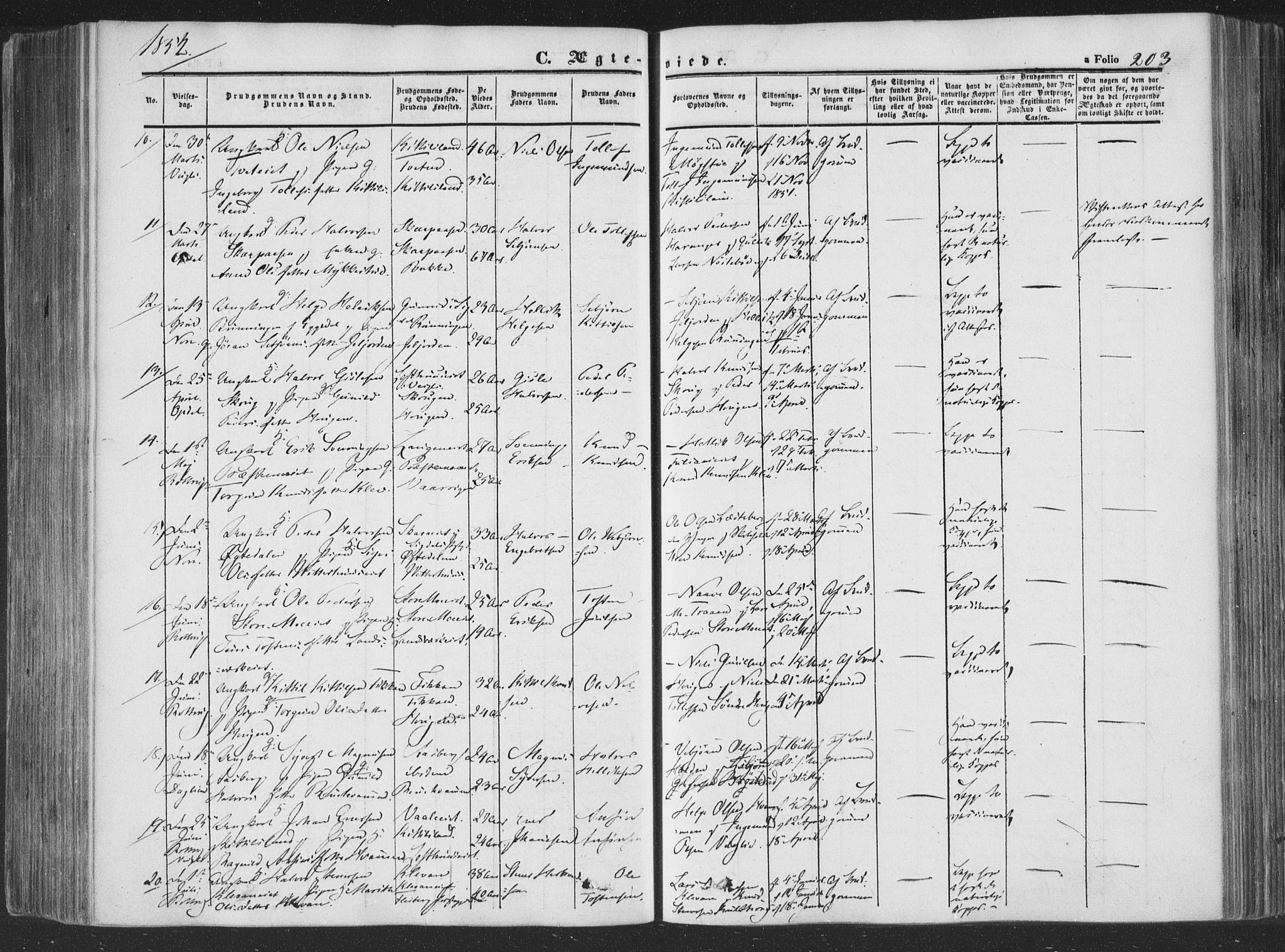 Rollag kirkebøker, AV/SAKO-A-240/F/Fa/L0008: Ministerialbok nr. I 8, 1847-1860, s. 203