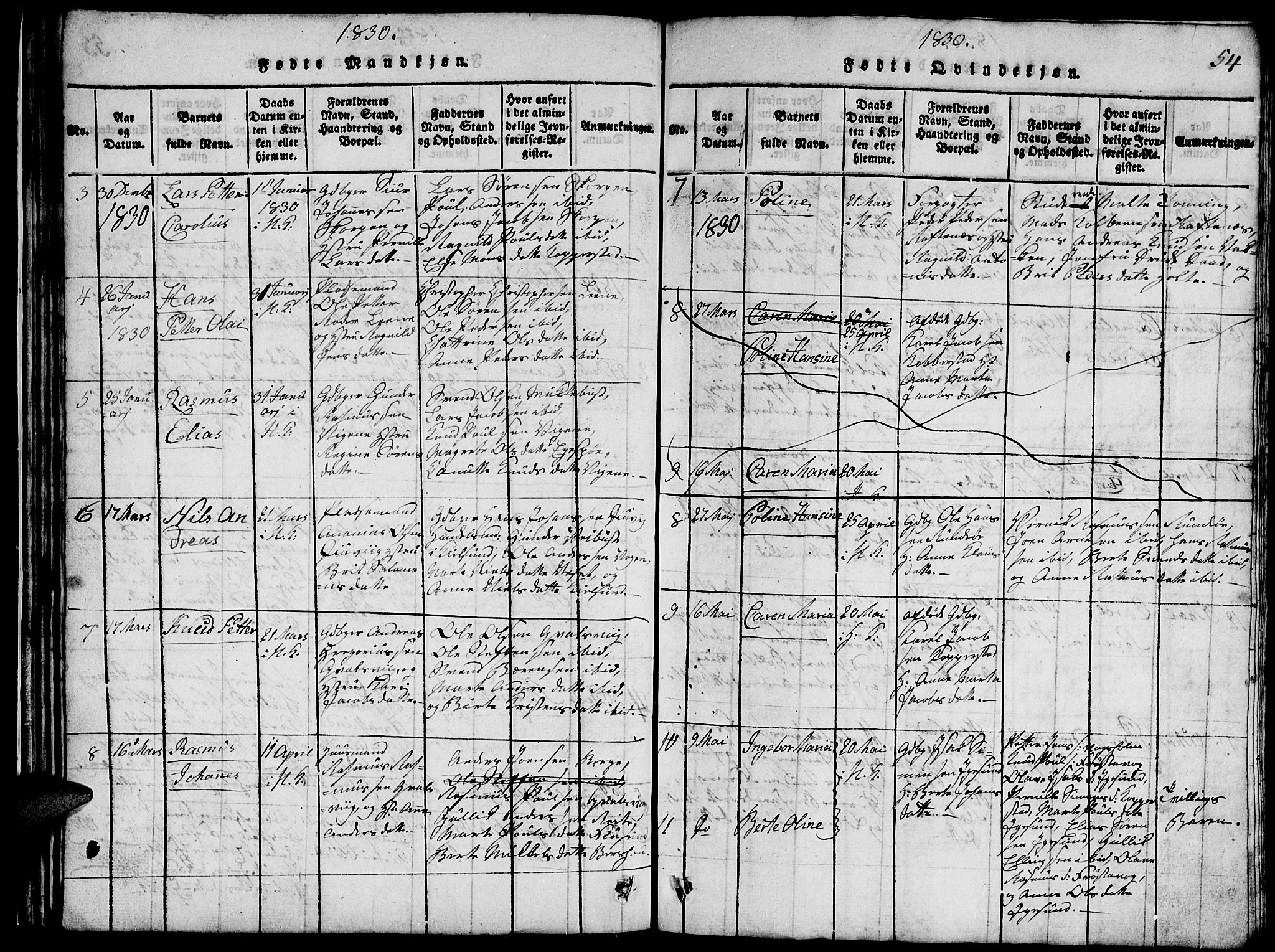 Ministerialprotokoller, klokkerbøker og fødselsregistre - Møre og Romsdal, AV/SAT-A-1454/507/L0078: Klokkerbok nr. 507C01, 1816-1840, s. 54