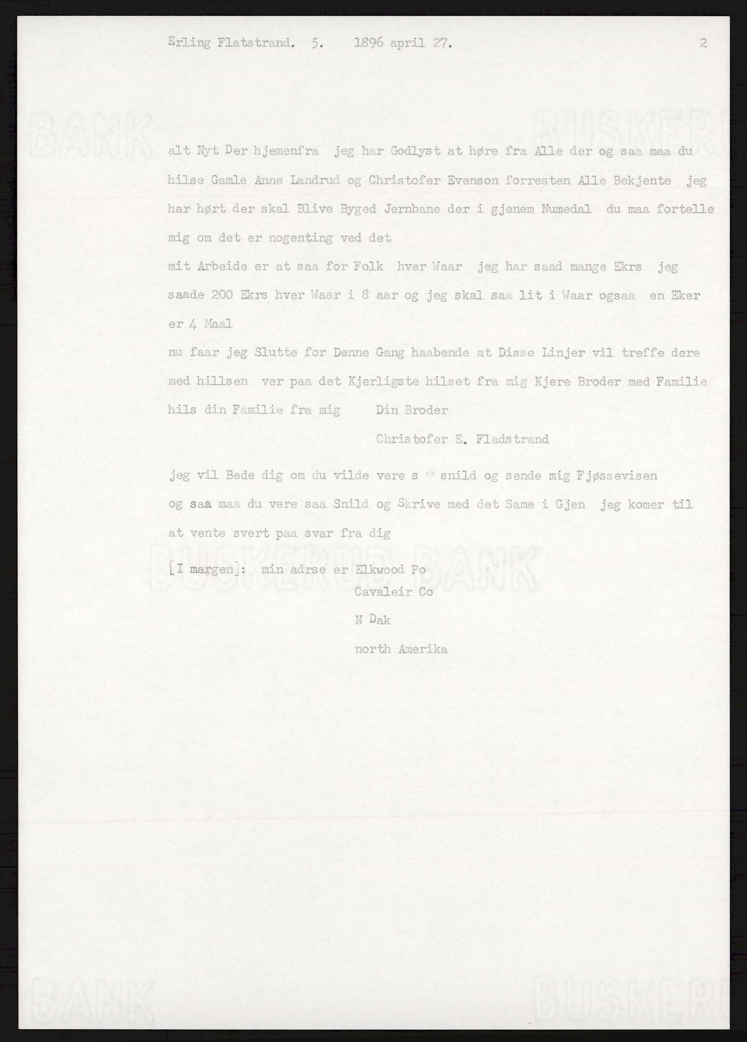 Samlinger til kildeutgivelse, Amerikabrevene, RA/EA-4057/F/L0017: Innlån fra Buskerud: Bratås, 1838-1914, s. 385