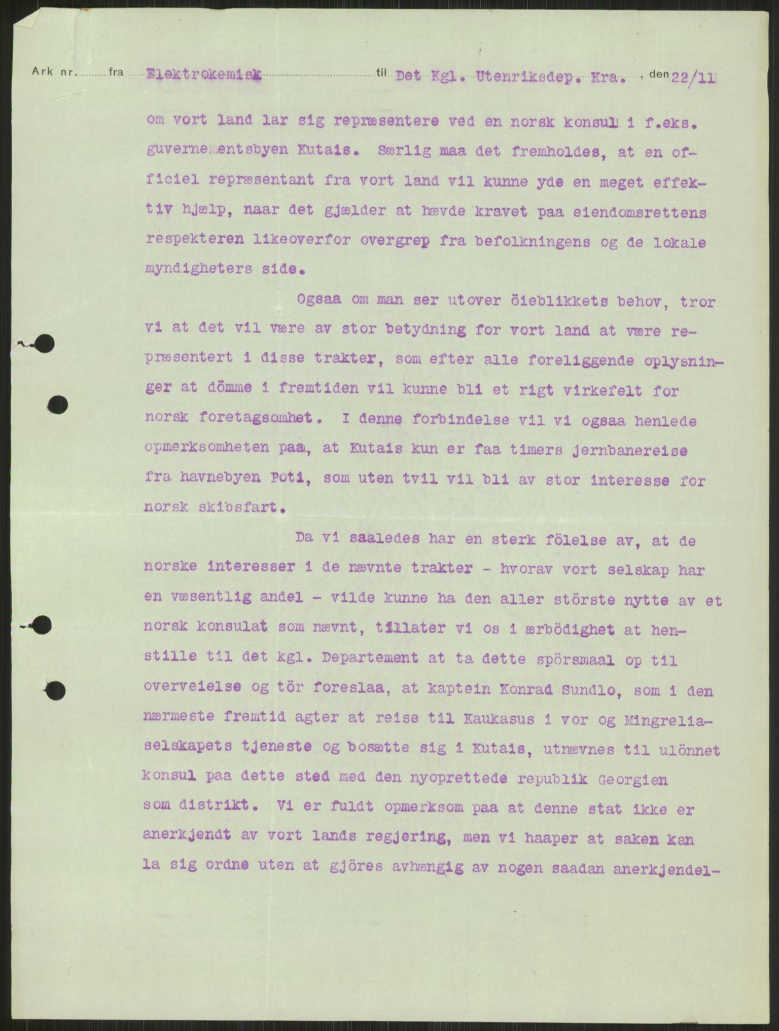 Utenriksdepartementet, AV/RA-S-2259, 1918-1937, s. 7