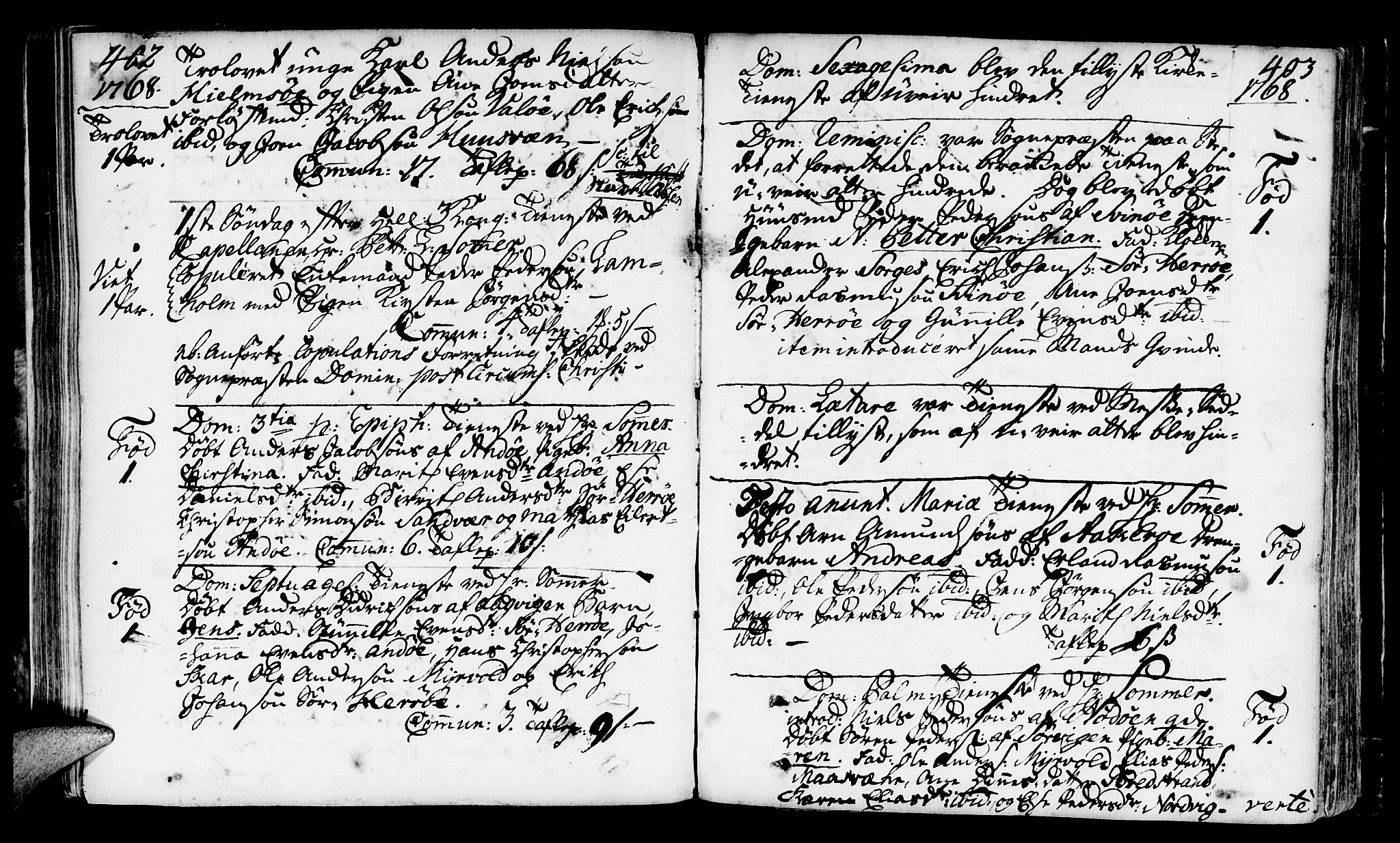 Ministerialprotokoller, klokkerbøker og fødselsregistre - Nordland, AV/SAT-A-1459/817/L0260: Ministerialbok nr. 817A02 /2, 1768-1776, s. 402-403
