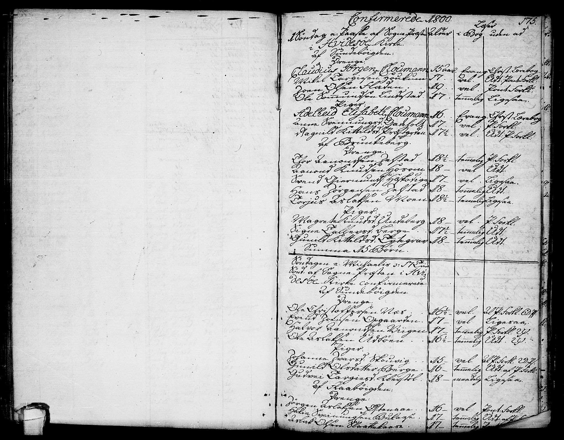 Kviteseid kirkebøker, AV/SAKO-A-276/F/Fa/L0004: Ministerialbok nr. I 4, 1800-1814, s. 175