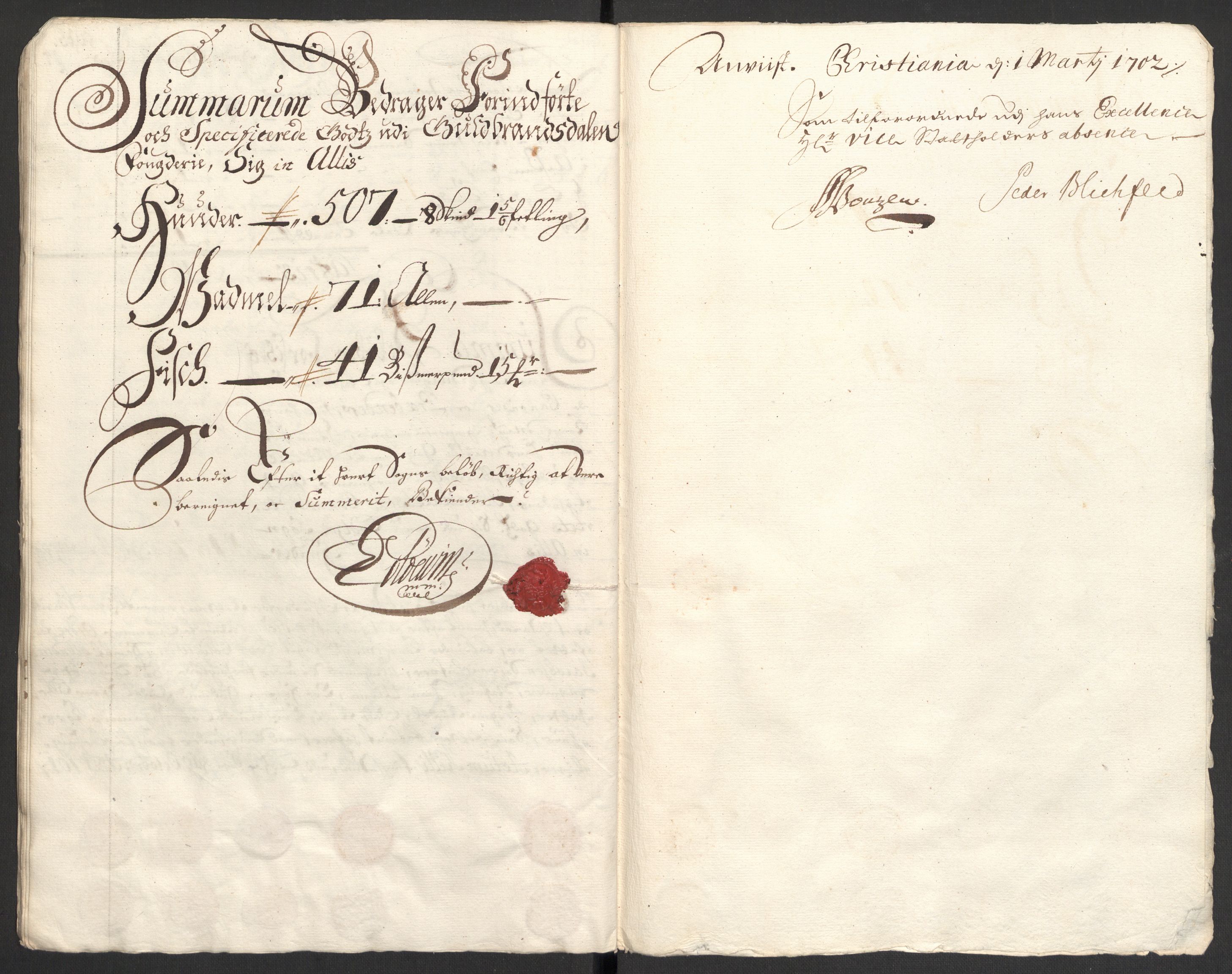 Rentekammeret inntil 1814, Reviderte regnskaper, Fogderegnskap, AV/RA-EA-4092/R17/L1174: Fogderegnskap Gudbrandsdal, 1701, s. 196