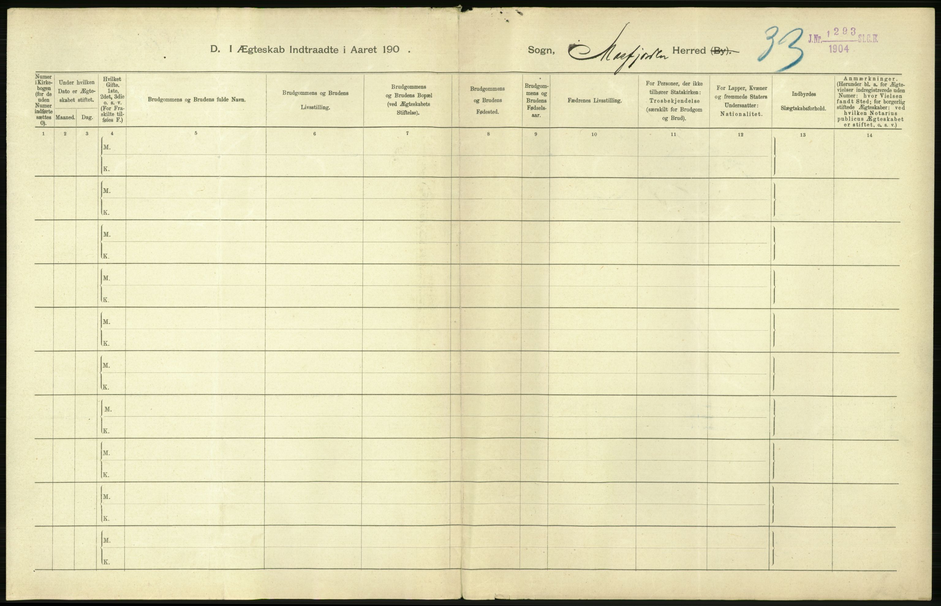 Statistisk sentralbyrå, Sosiodemografiske emner, Befolkning, RA/S-2228/D/Df/Dfa/Dfaa/L0013: Søndre Bergenhus amt: Fødte, gifte, døde, 1903, s. 498