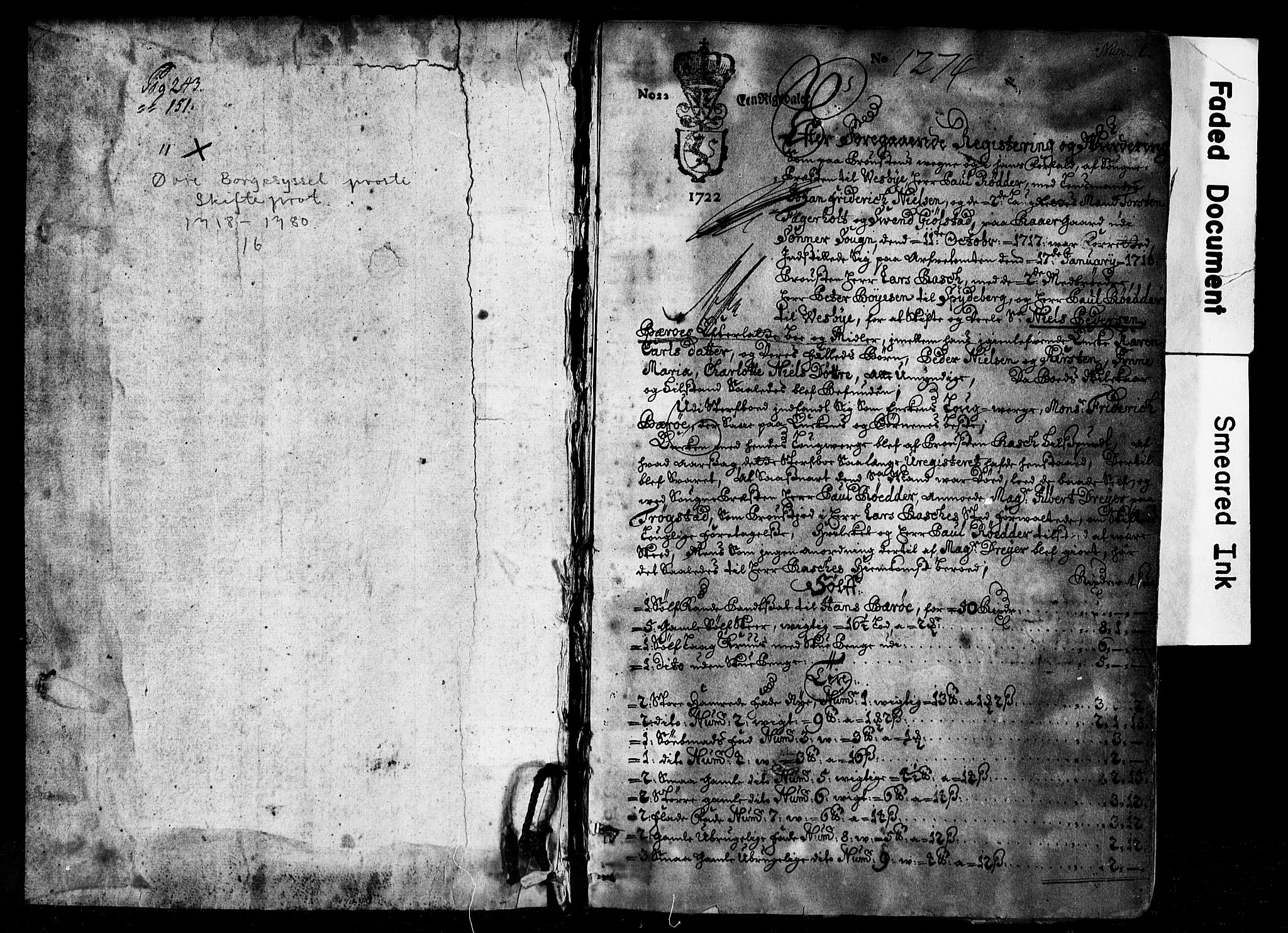 Den geistlige jurisdiksjon, AV/SAO-A-11097/G/Gb/Gbb/L0001: Skifteprotokoll, 1718-1780, s. 0b-1a