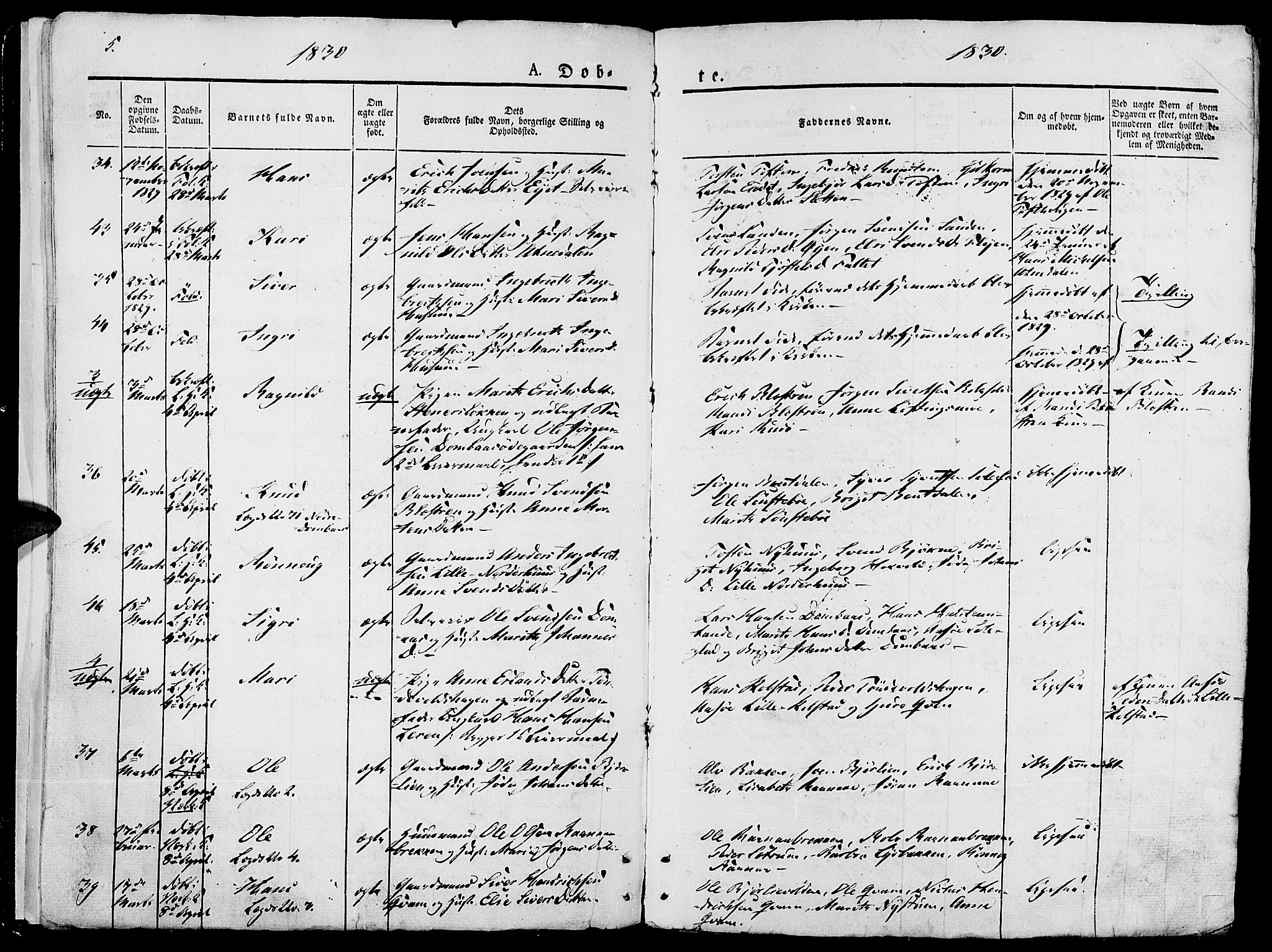 Lesja prestekontor, AV/SAH-PREST-068/H/Ha/Haa/L0005: Ministerialbok nr. 5, 1830-1842, s. 5