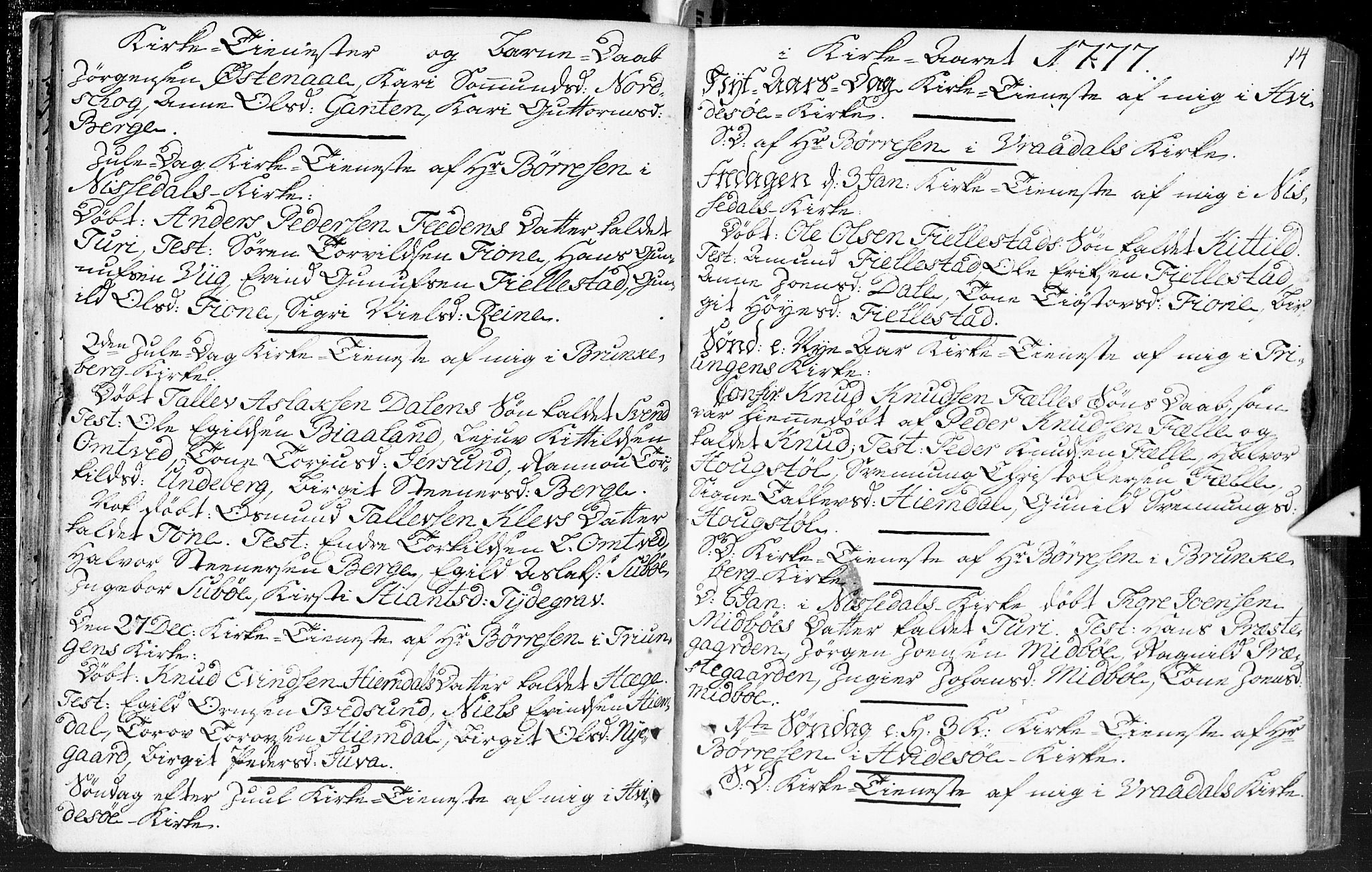 Kviteseid kirkebøker, SAKO/A-276/F/Fa/L0002: Ministerialbok nr. I 2, 1773-1786, s. 14