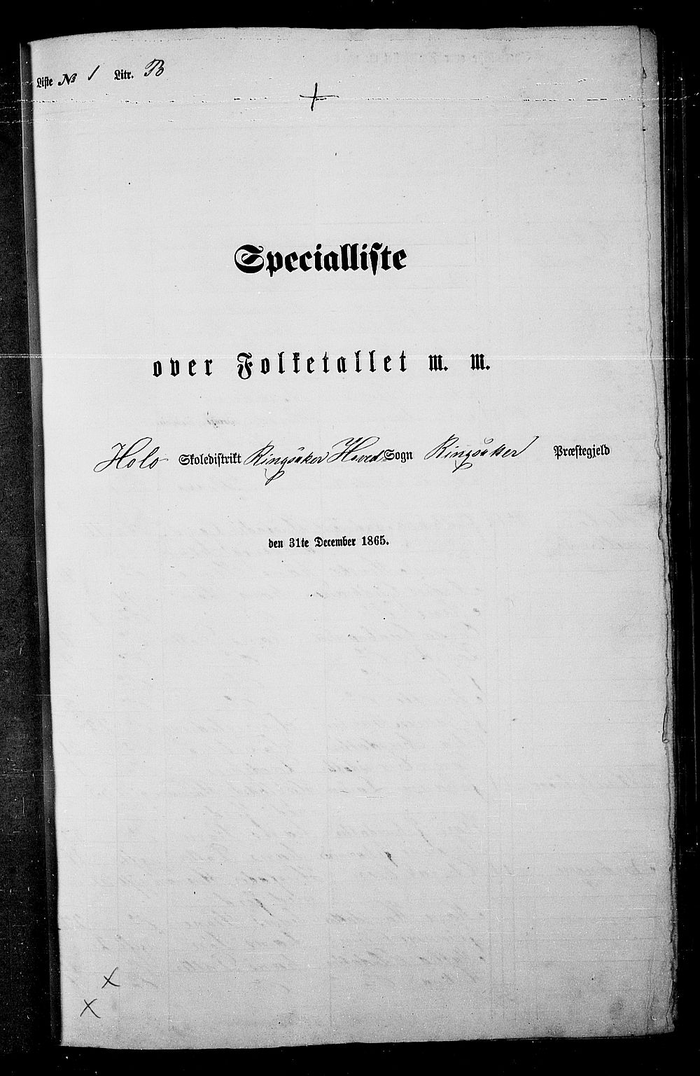 RA, Folketelling 1865 for 0412P Ringsaker prestegjeld, 1865, s. 34