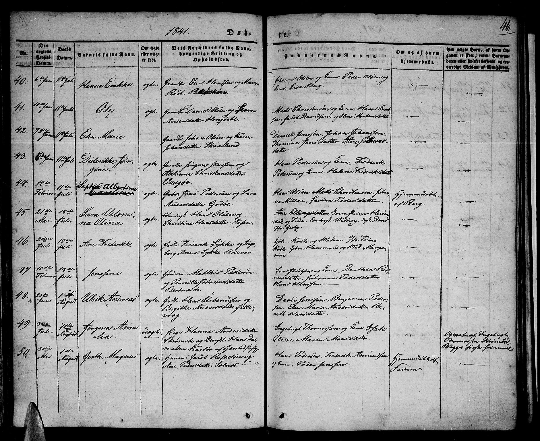 Ministerialprotokoller, klokkerbøker og fødselsregistre - Nordland, AV/SAT-A-1459/801/L0006: Ministerialbok nr. 801A06, 1834-1845, s. 46