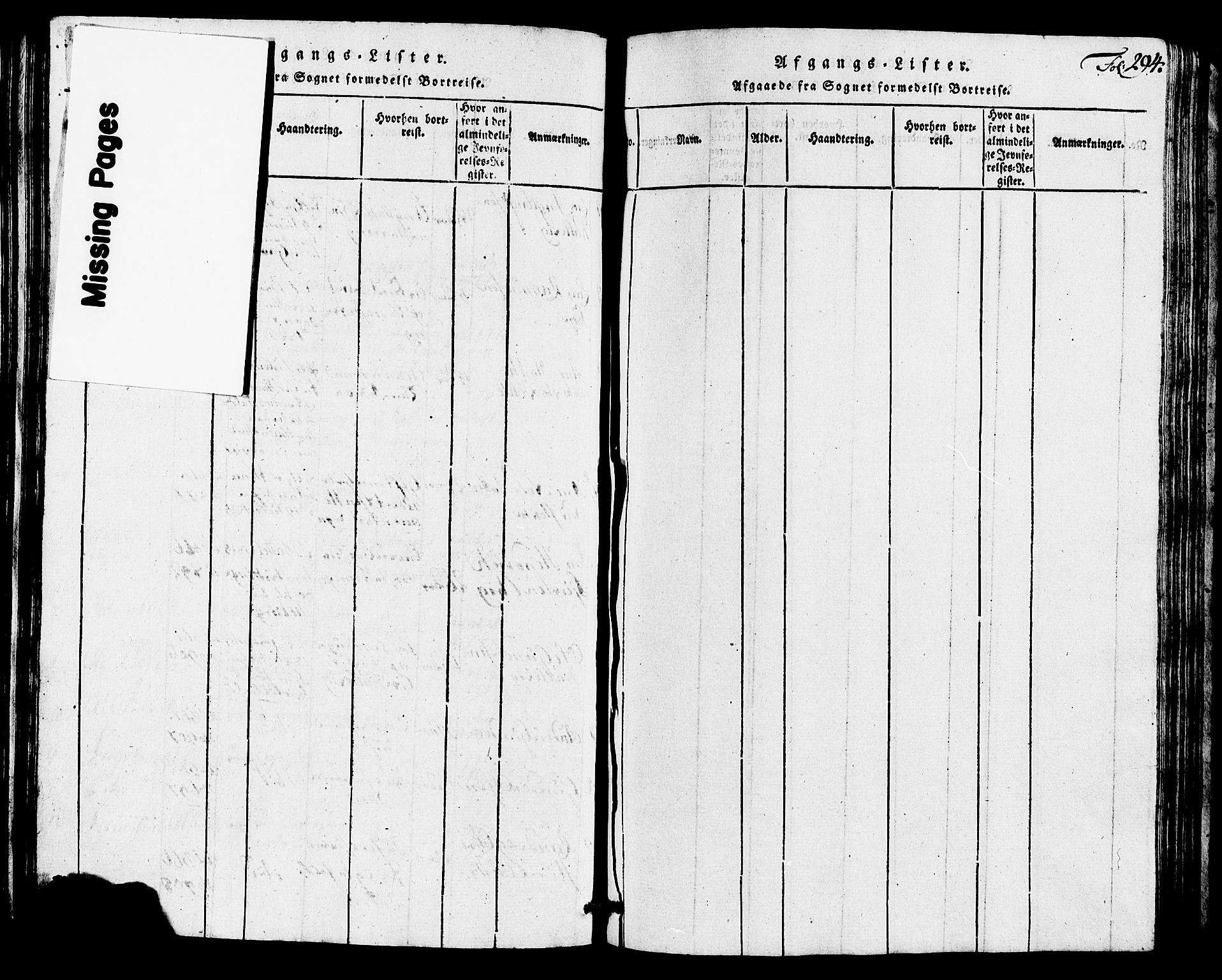Avaldsnes sokneprestkontor, SAST/A -101851/H/Ha/Hab/L0001: Klokkerbok nr. B 1, 1816-1825, s. 294