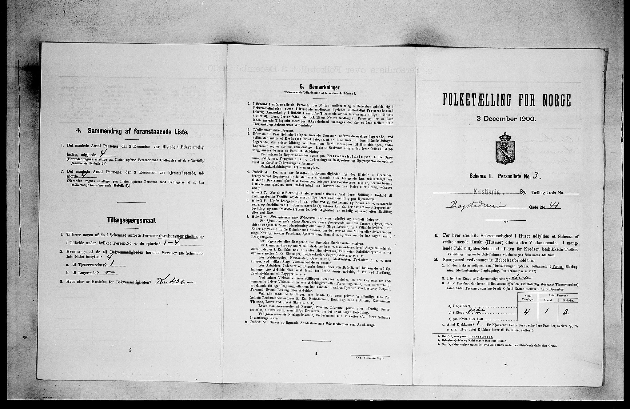 SAO, Folketelling 1900 for 0301 Kristiania kjøpstad, 1900, s. 6511