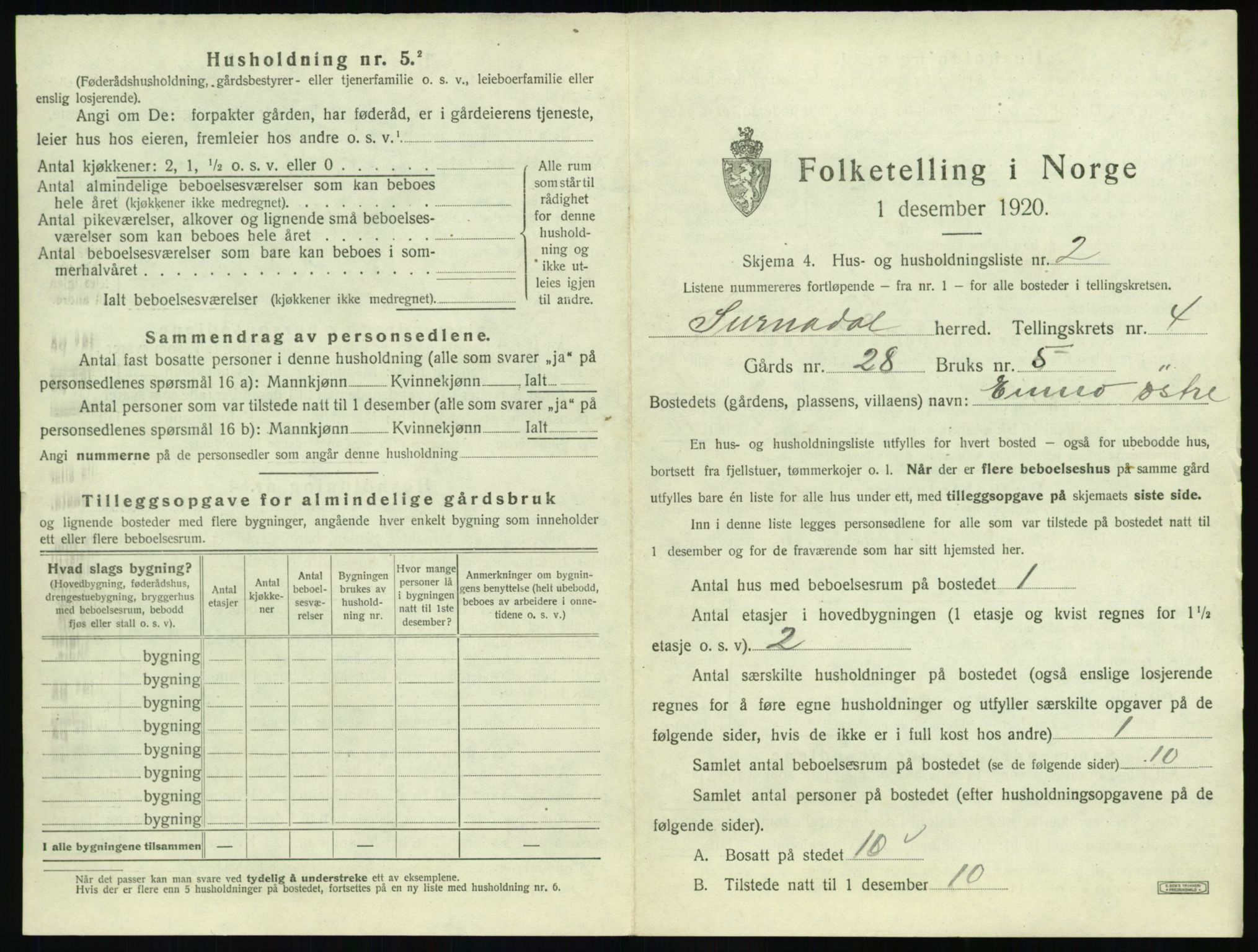 SAT, Folketelling 1920 for 1566 Surnadal herred, 1920, s. 395