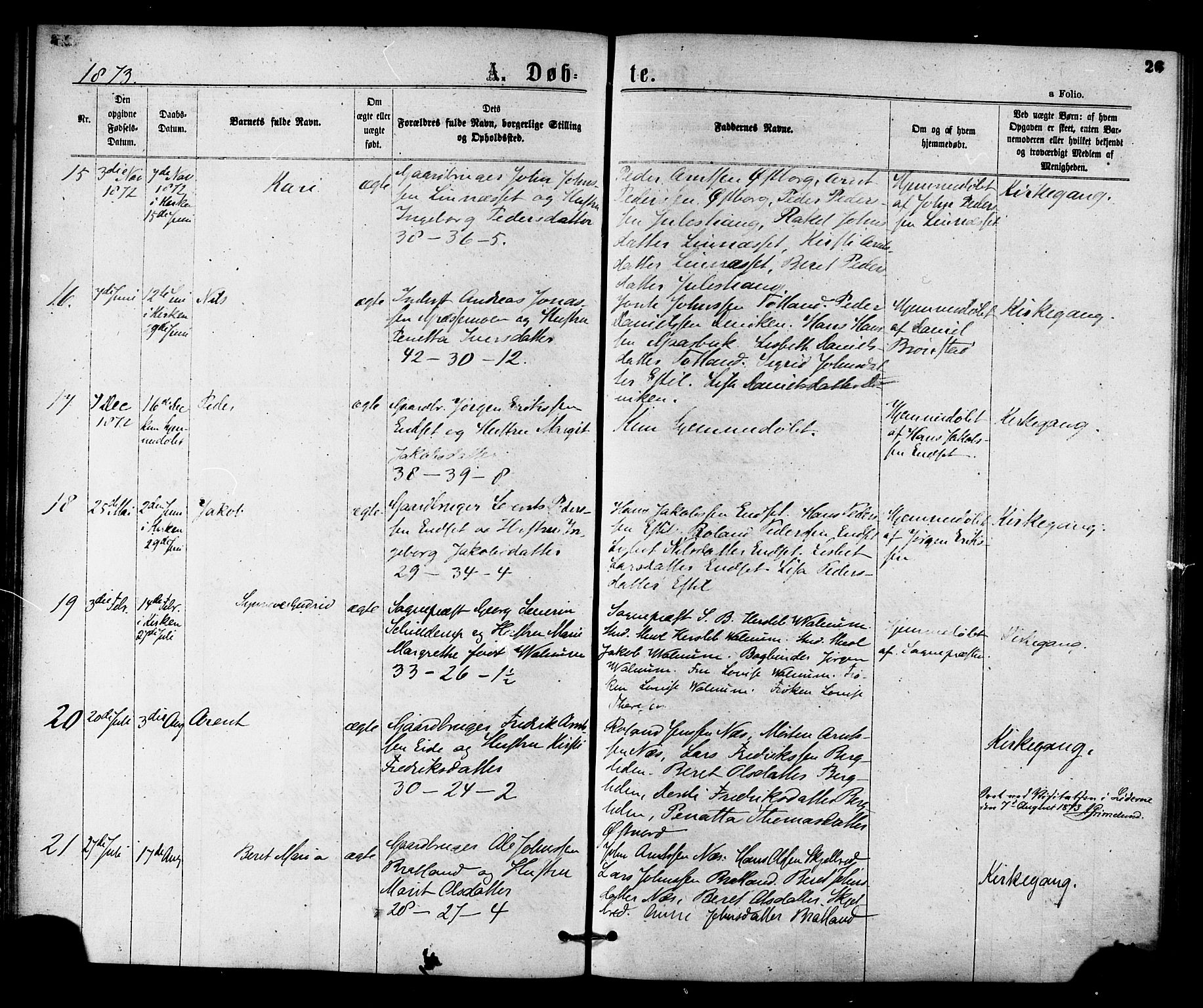 Ministerialprotokoller, klokkerbøker og fødselsregistre - Nord-Trøndelag, SAT/A-1458/755/L0493: Ministerialbok nr. 755A02, 1865-1881, s. 26