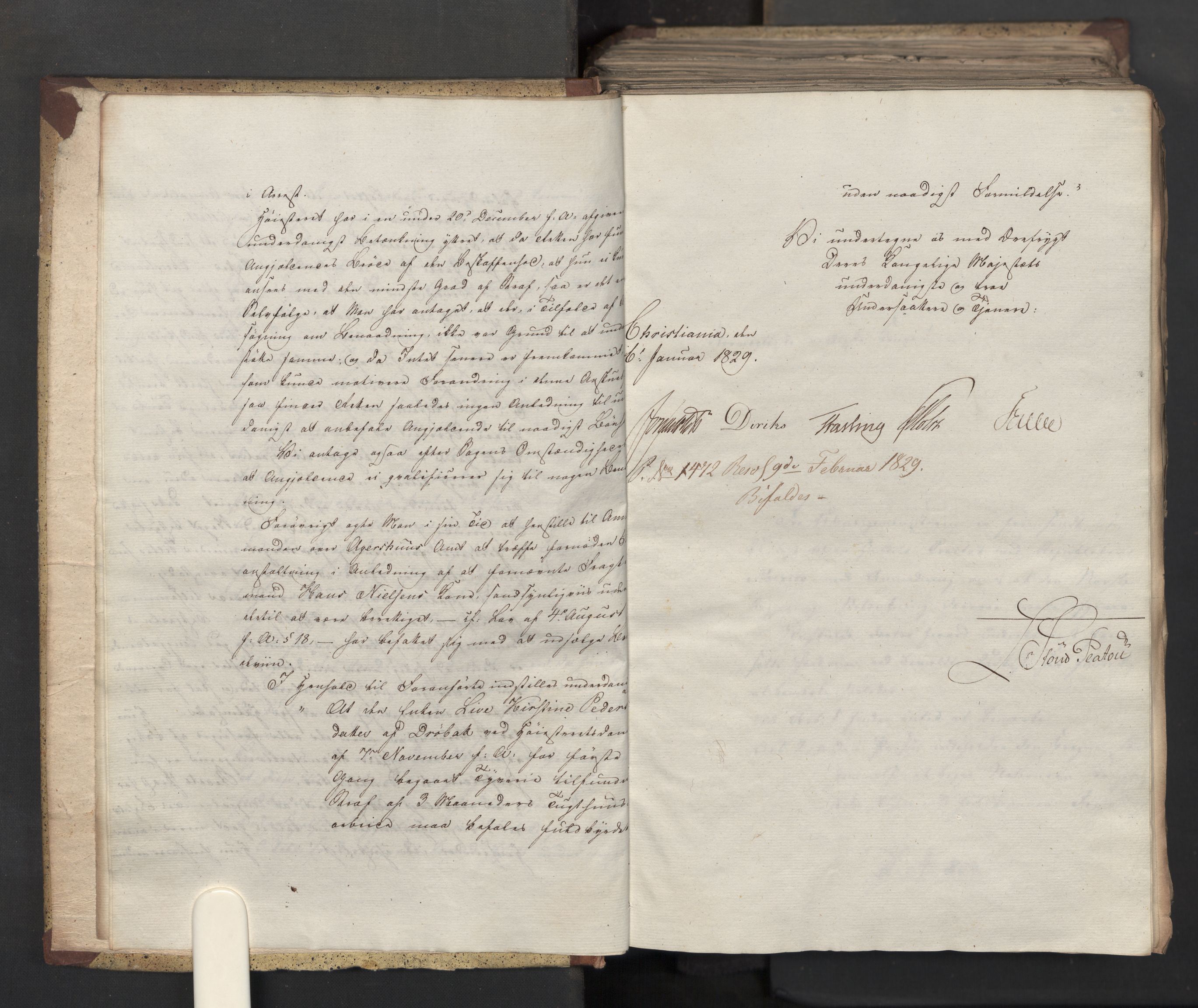 Statsrådsavdelingen i Stockholm, AV/RA-S-1003/D/Da/L0058: Regjeringsinnstillinger nr. 808-1073, 1829, s. 6