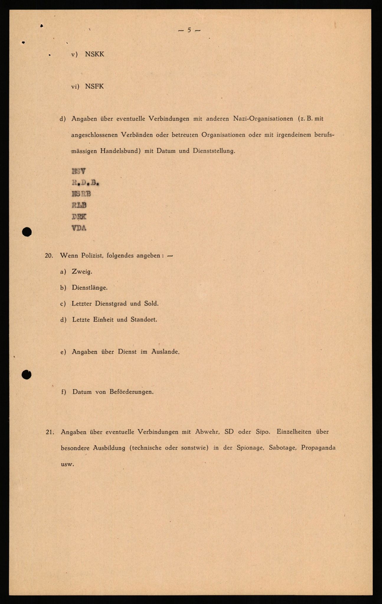 Forsvaret, Forsvarets overkommando II, RA/RAFA-3915/D/Db/L0027: CI Questionaires. Tyske okkupasjonsstyrker i Norge. Tyskere., 1945-1946, s. 93