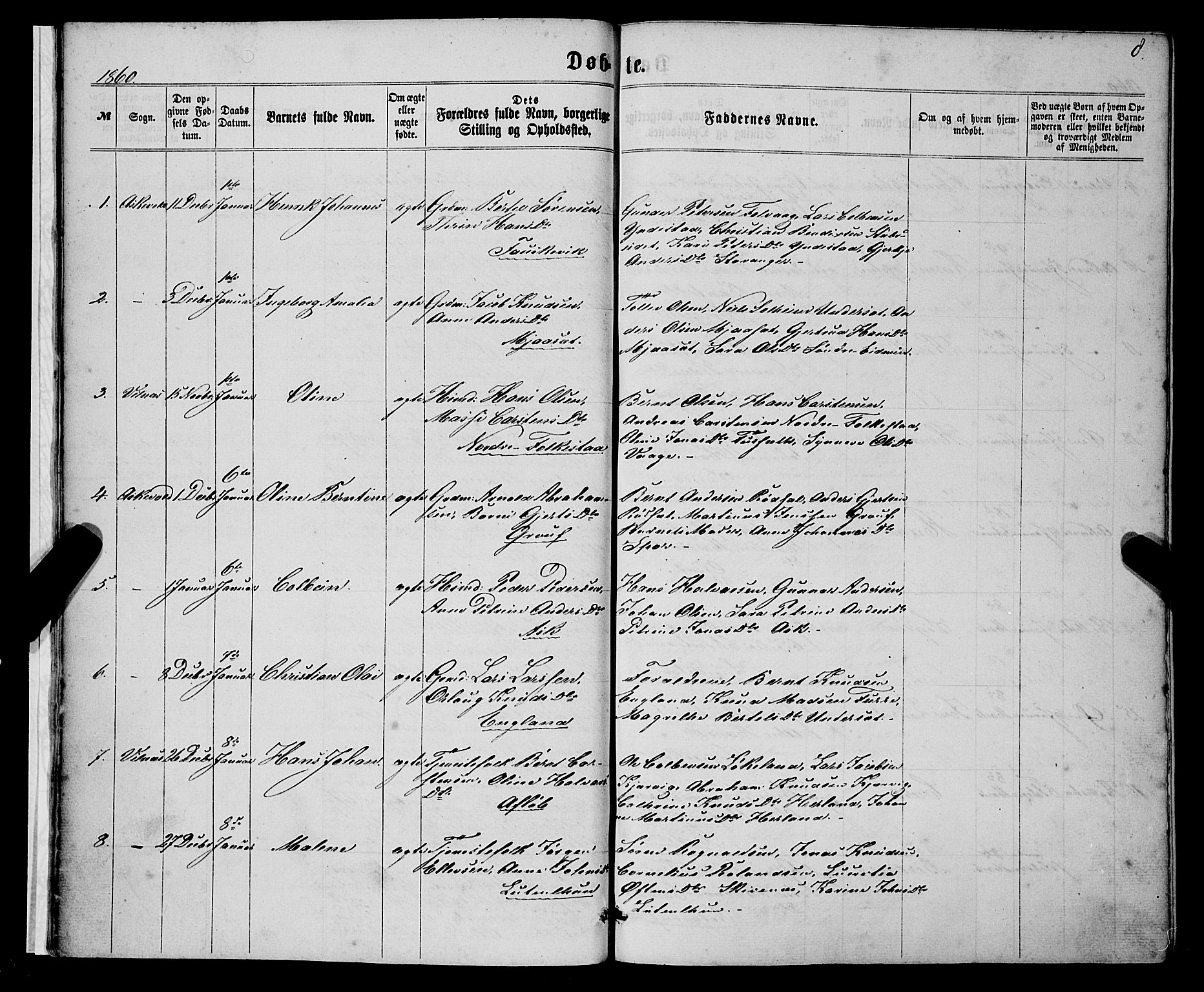 Askvoll sokneprestembete, AV/SAB-A-79501/H/Haa/Haaa/L0012: Ministerialbok nr. A 12, 1859-1878, s. 8