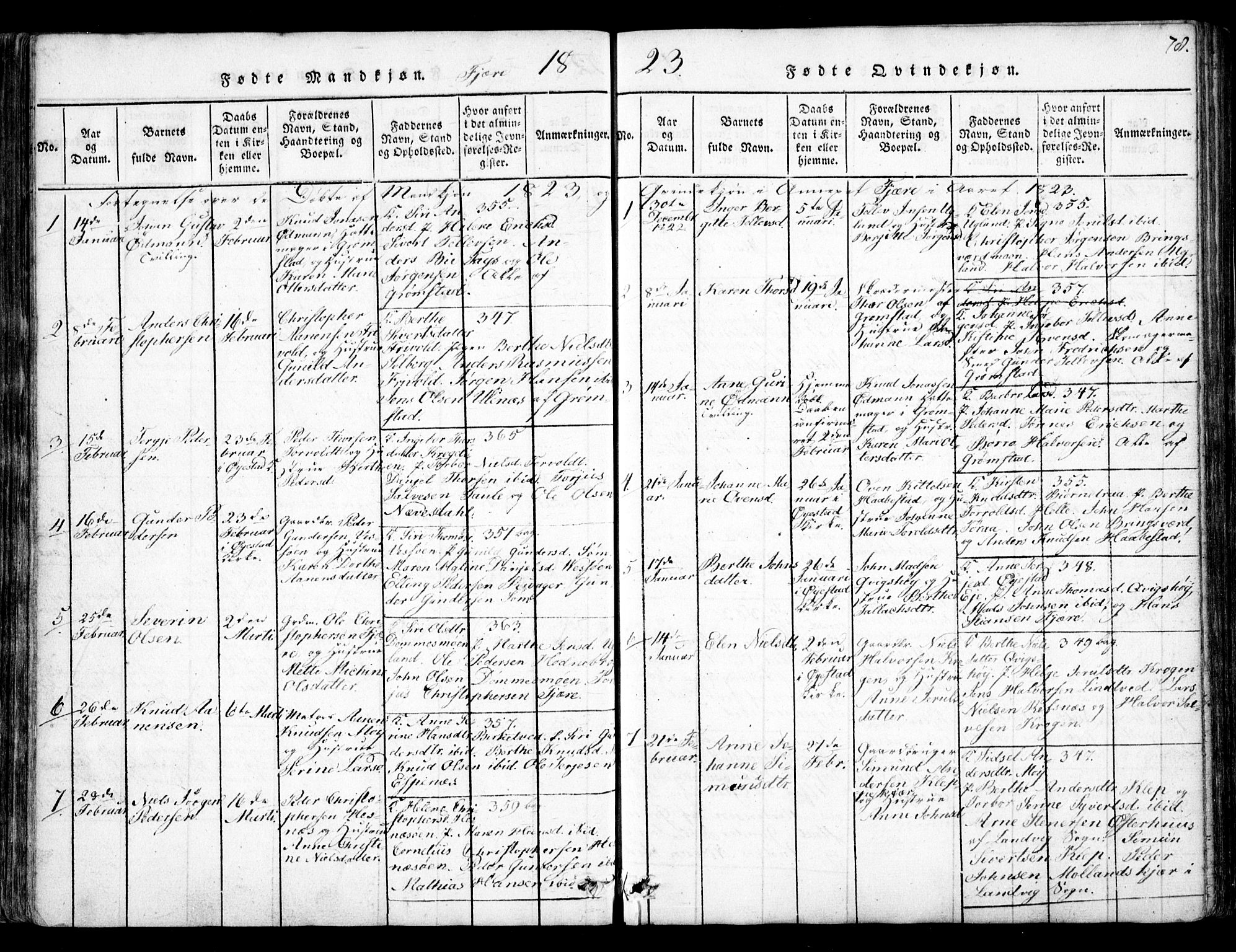 Fjære sokneprestkontor, AV/SAK-1111-0011/F/Fb/L0007: Klokkerbok nr. B 7, 1816-1826, s. 78