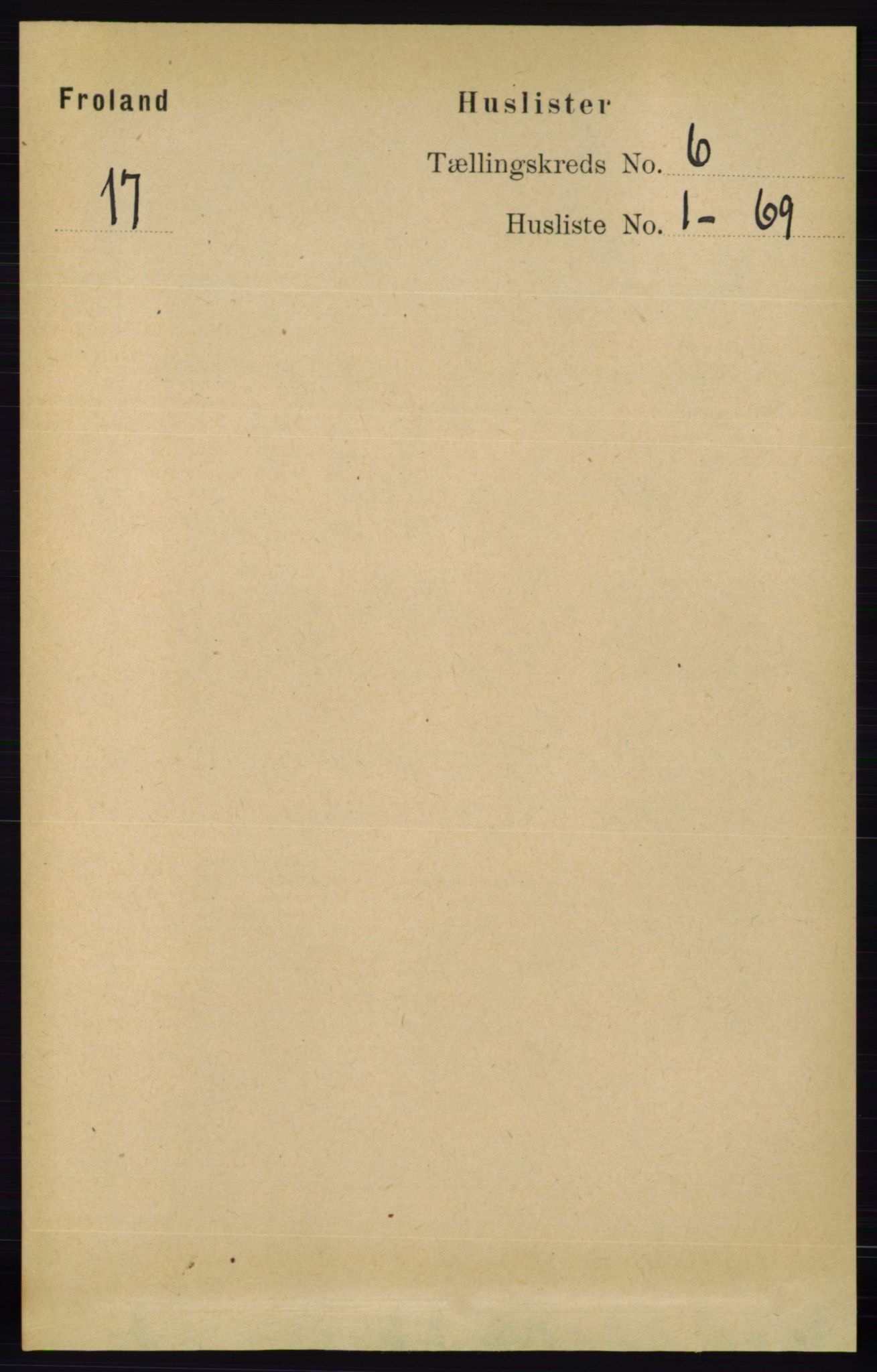 RA, Folketelling 1891 for 0919 Froland herred, 1891, s. 2131