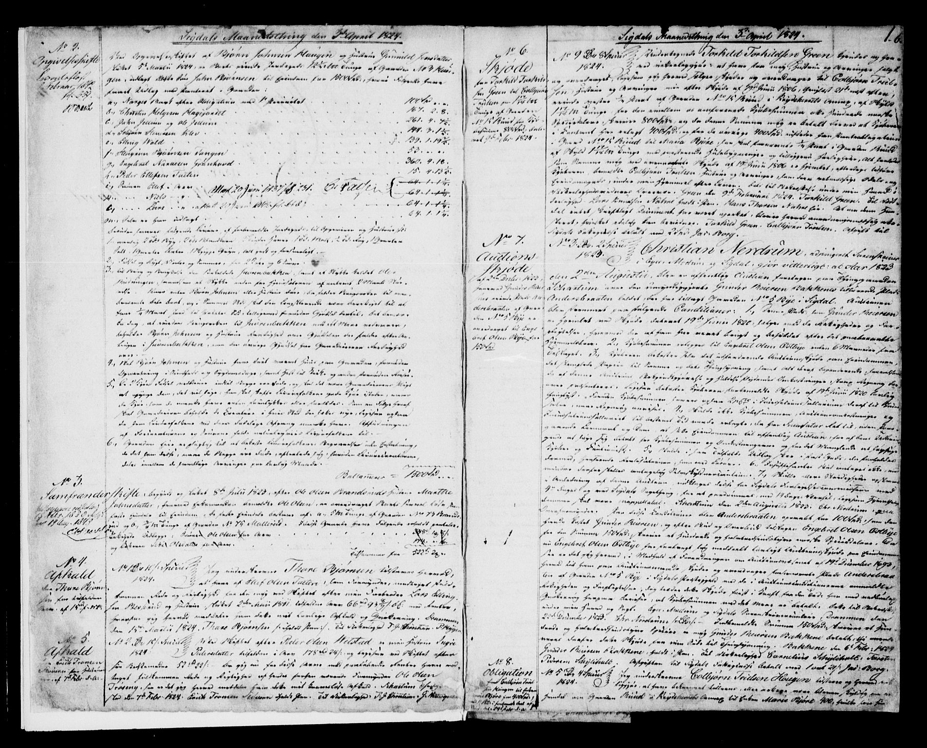Eiker, Modum og Sigdal sorenskriveri, SAKO/A-123/G/Ga/Gaa/L0008a: Pantebok nr. I 8a, 1824-1827, s. 1