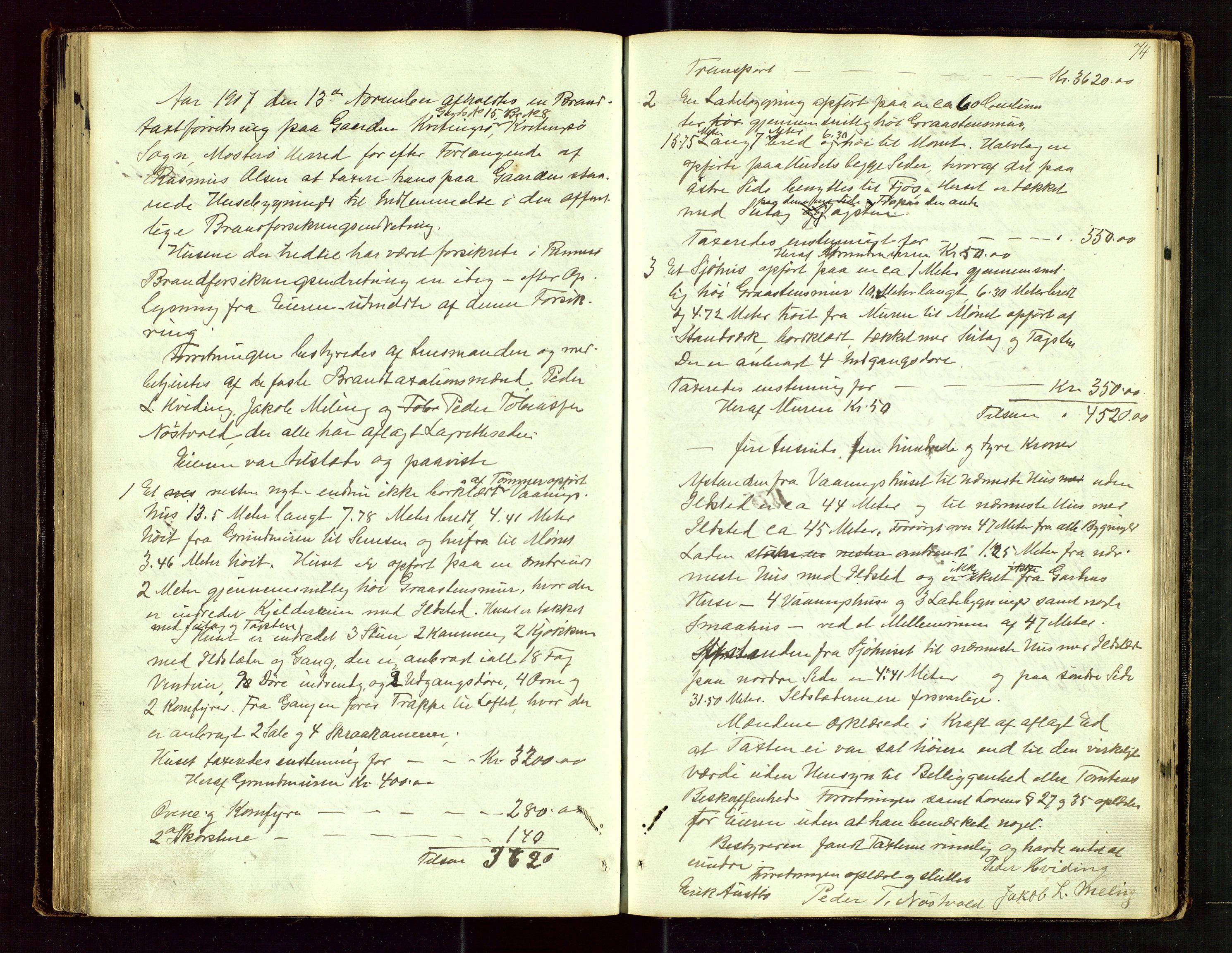 Rennesøy lensmannskontor, SAST/A-100165/Goa/L0001: "Brandtaxations-Protocol for Rennesøe Thinglag", 1846-1923, s. 73b-74a