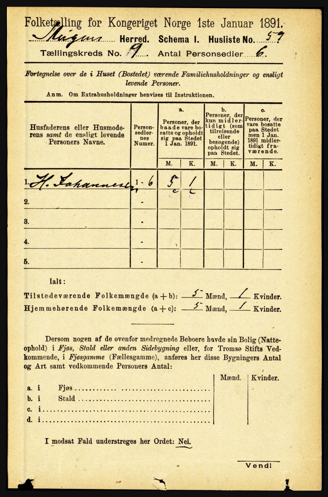 RA, Folketelling 1891 for 1848 Steigen herred, 1891, s. 3052