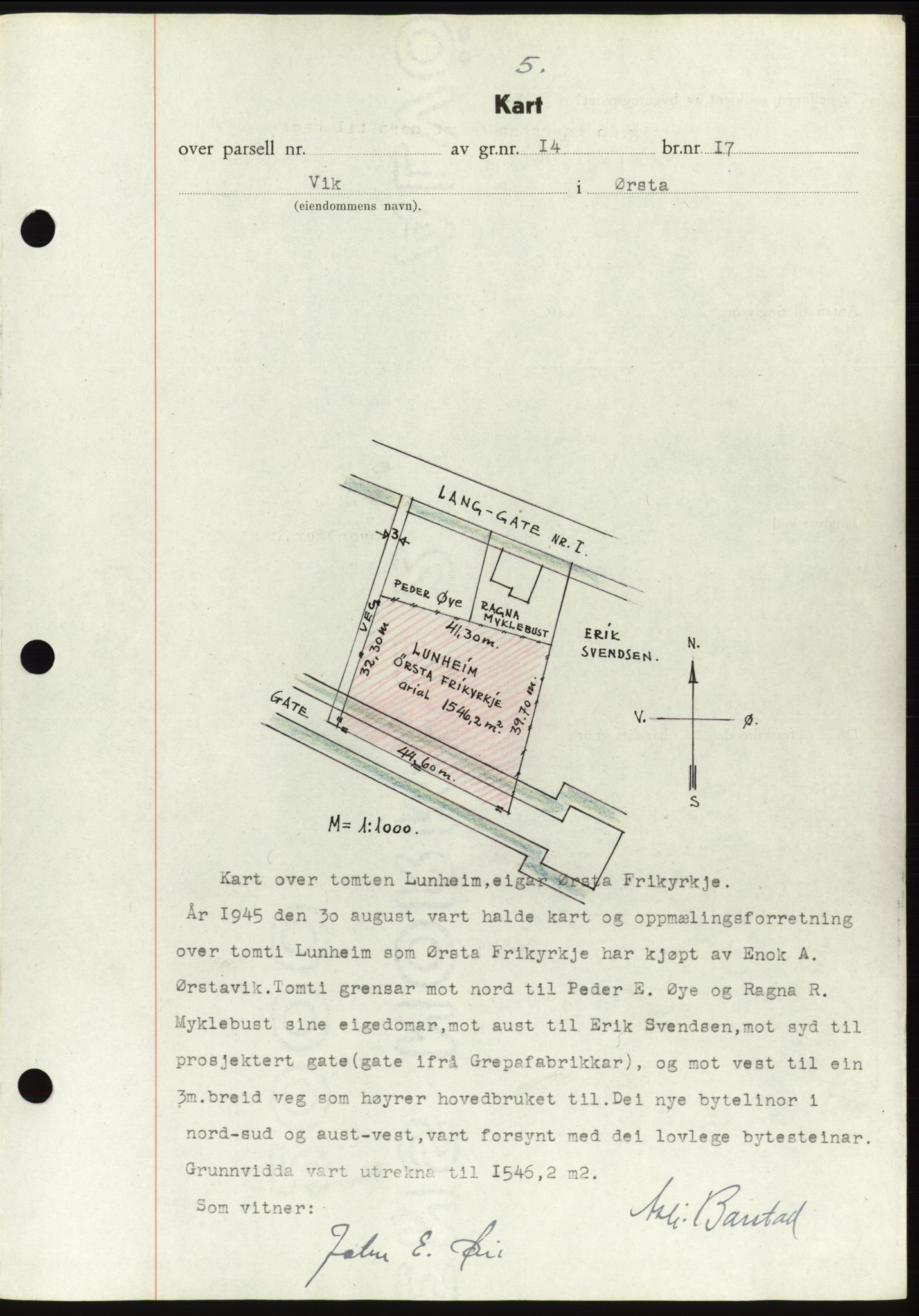 Søre Sunnmøre sorenskriveri, AV/SAT-A-4122/1/2/2C/L0077: Pantebok nr. 3A, 1945-1946, Dagboknr: 776/1945