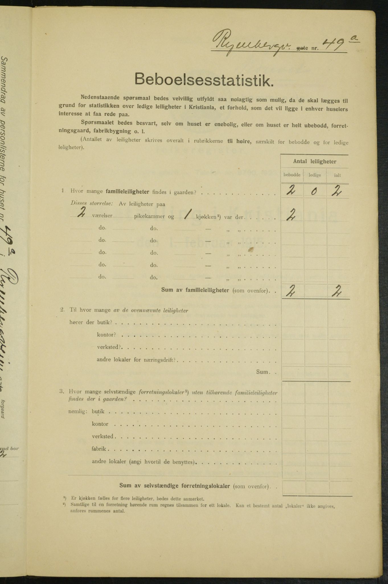 OBA, Kommunal folketelling 1.2.1915 for Kristiania, 1915, s. 85533