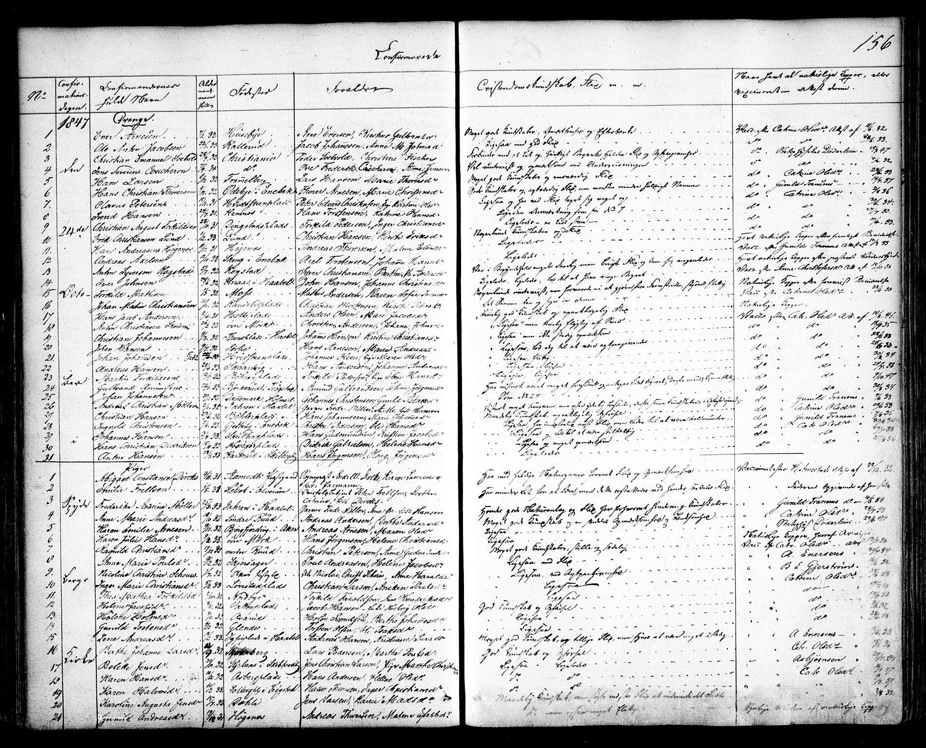 Spydeberg prestekontor Kirkebøker, SAO/A-10924/F/Fa/L0005: Ministerialbok nr. I 5, 1842-1862, s. 156
