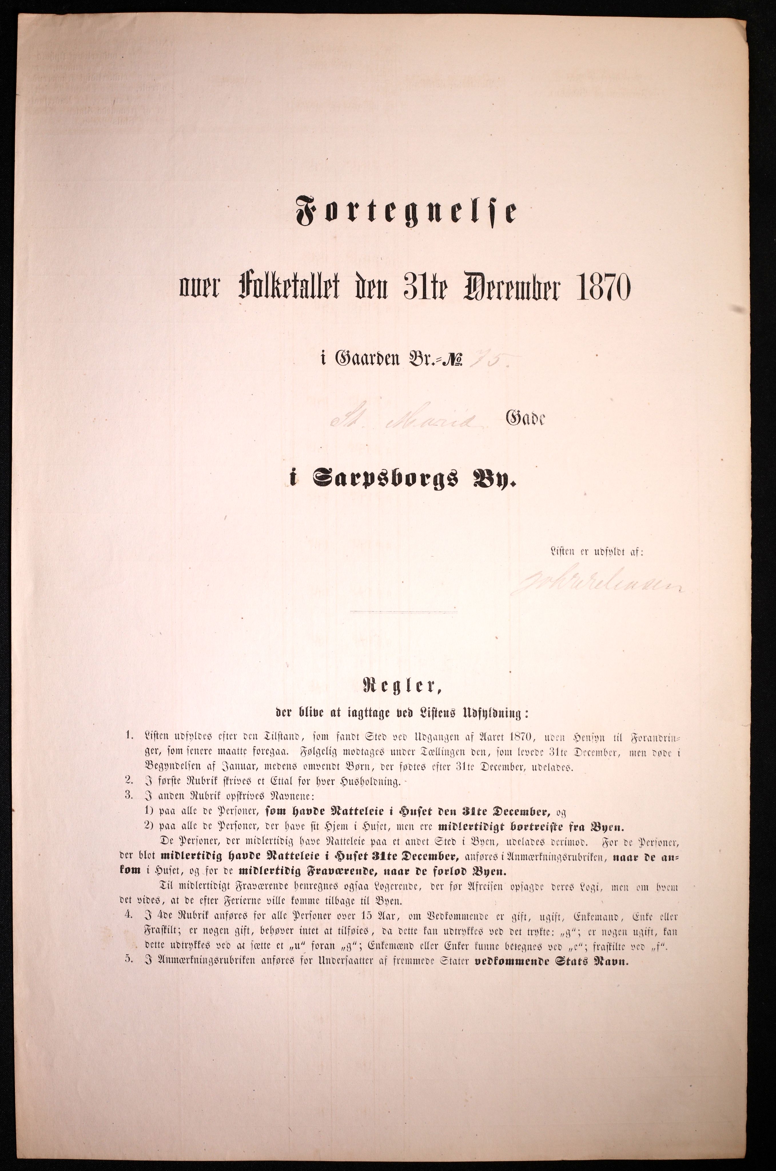 RA, Folketelling 1870 for 0102 Sarpsborg kjøpstad, 1870, s. 457