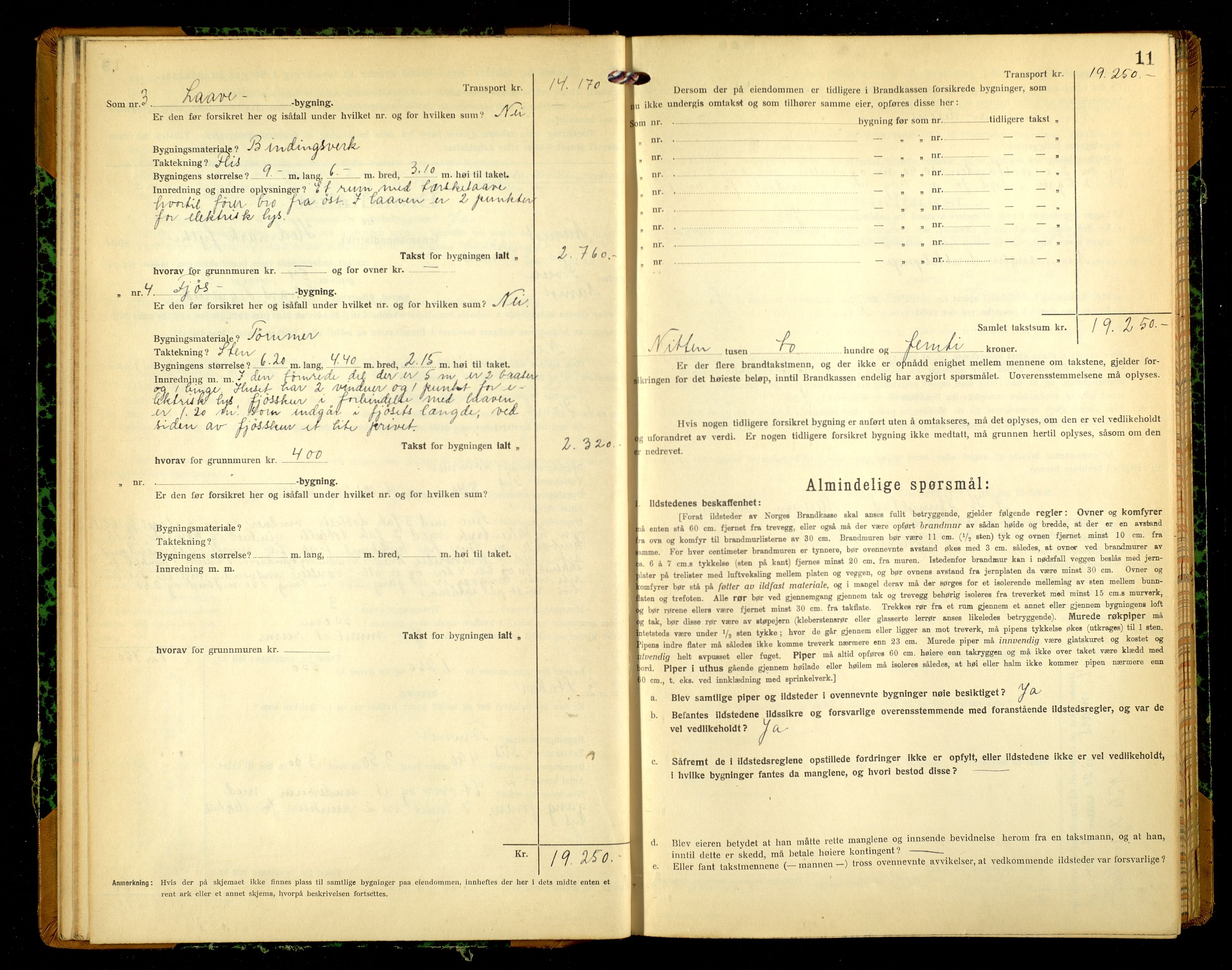 Norges Brannkasse, Åmot , AV/SAH-NBRANÅ-022/F/L0010: Branntakstprotokoll, 1919-1944