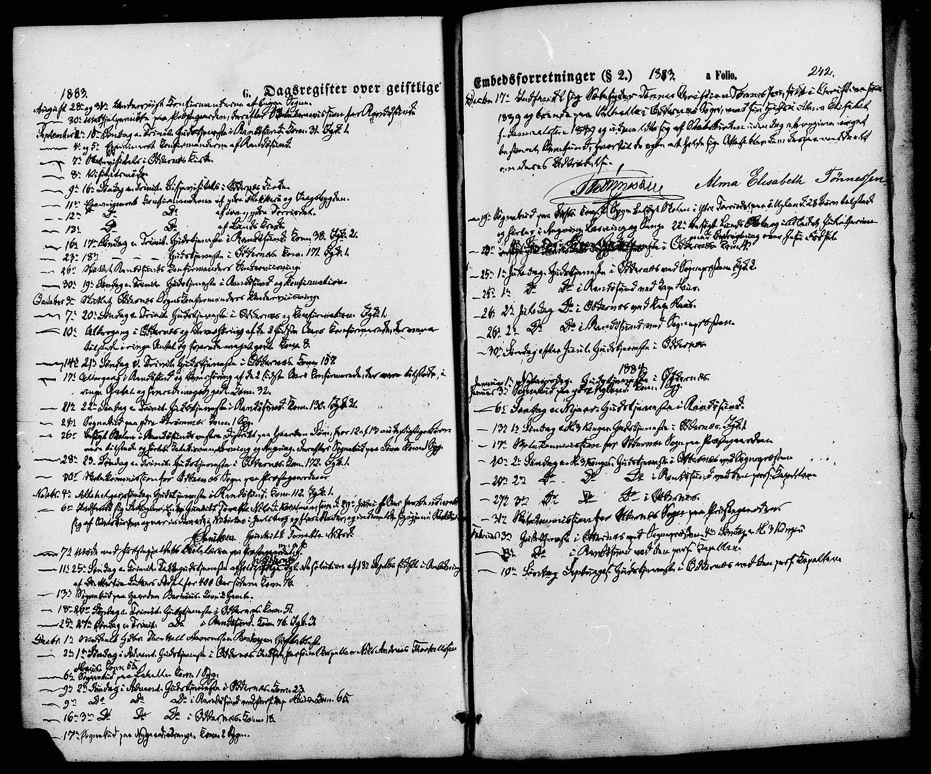 Oddernes sokneprestkontor, AV/SAK-1111-0033/F/Fa/Fab/L0001: Ministerialbok nr. A 1, 1865-1884, s. 242