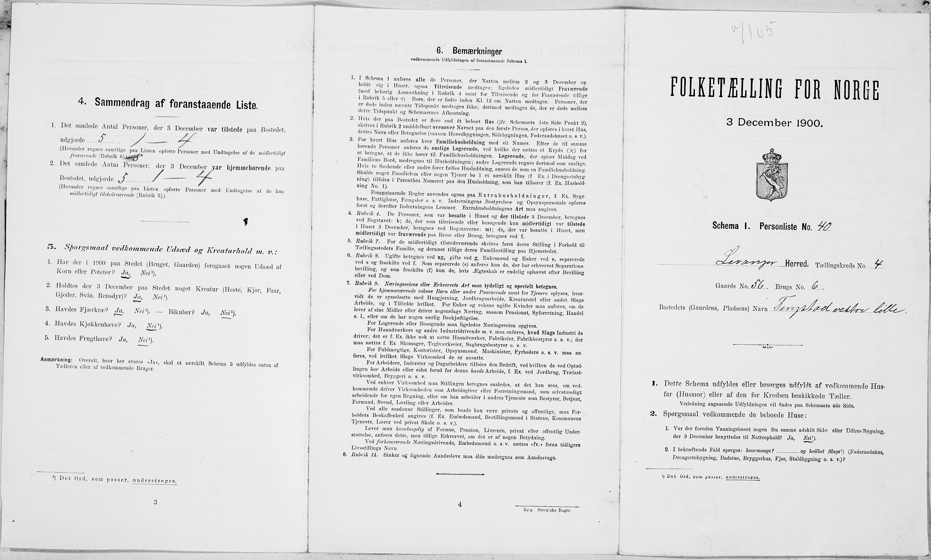 SAT, Folketelling 1900 for 1720 Levanger herred, 1900, s. 685