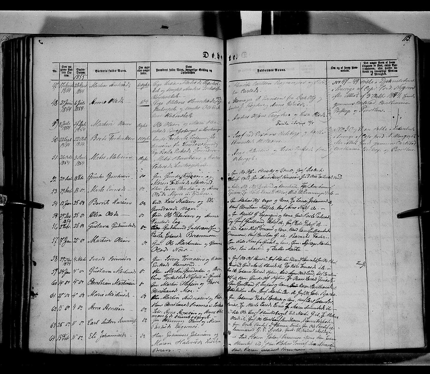 Grue prestekontor, AV/SAH-PREST-036/H/Ha/Haa/L0008: Ministerialbok nr. 8, 1847-1858, s. 113