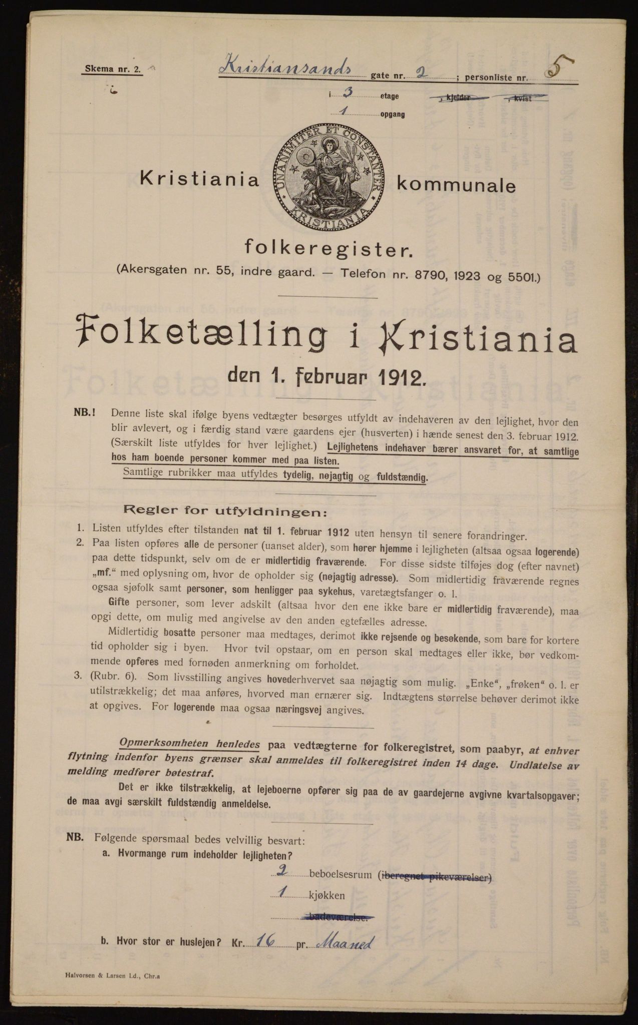 OBA, Kommunal folketelling 1.2.1912 for Kristiania, 1912, s. 54487