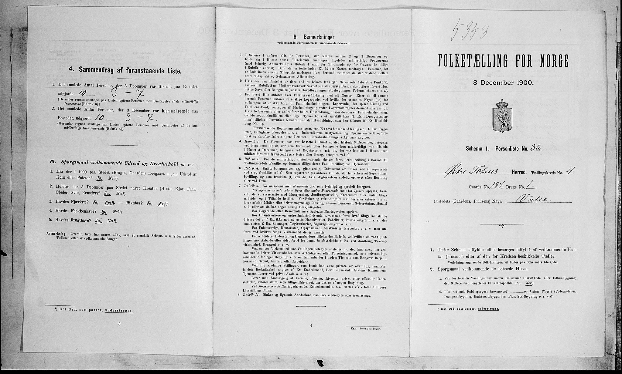 SAH, Folketelling 1900 for 0528 Østre Toten herred, 1900, s. 987