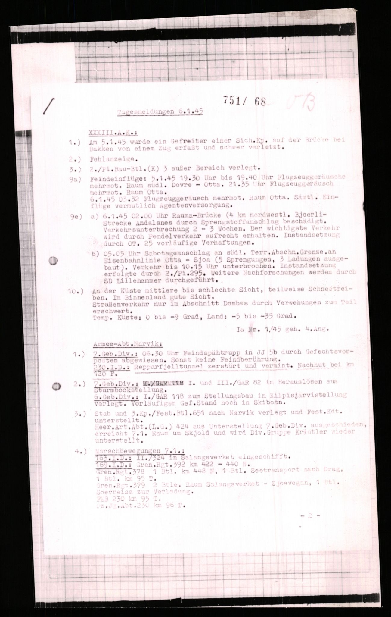 Forsvarets Overkommando. 2 kontor. Arkiv 11.4. Spredte tyske arkivsaker, AV/RA-RAFA-7031/D/Dar/Dara/L0006: Krigsdagbøker for 20. Gebirgs-Armee-Oberkommando (AOK 20), 1945, s. 170