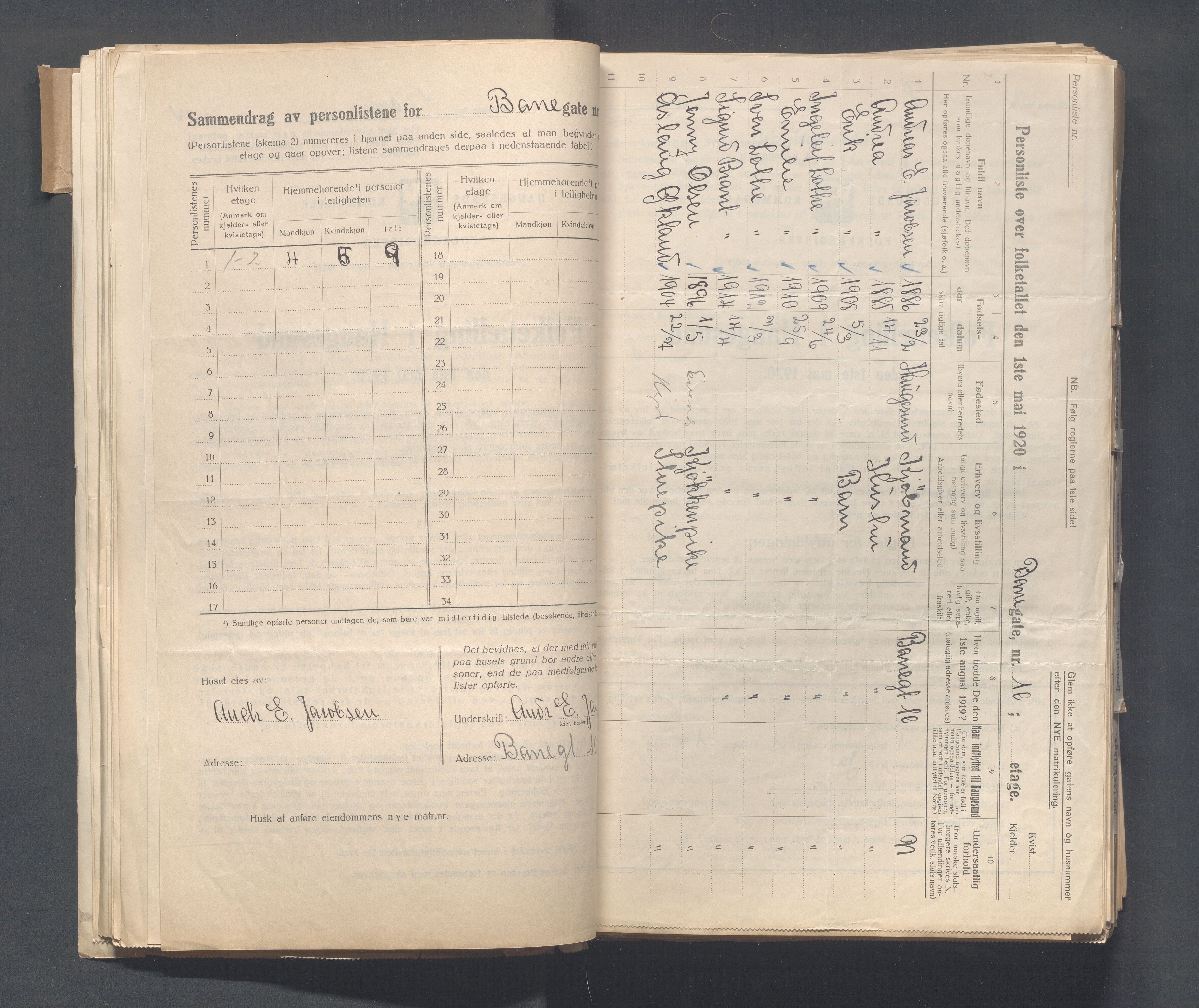 IKAR, Kommunal folketelling 1.5.1920 for Haugesund, 1920, s. 111