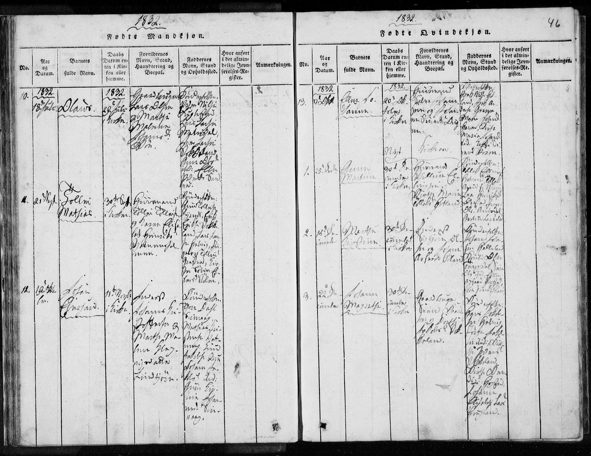 Eigersund sokneprestkontor, AV/SAST-A-101807/S08/L0008: Ministerialbok nr. A 8, 1816-1847, s. 46