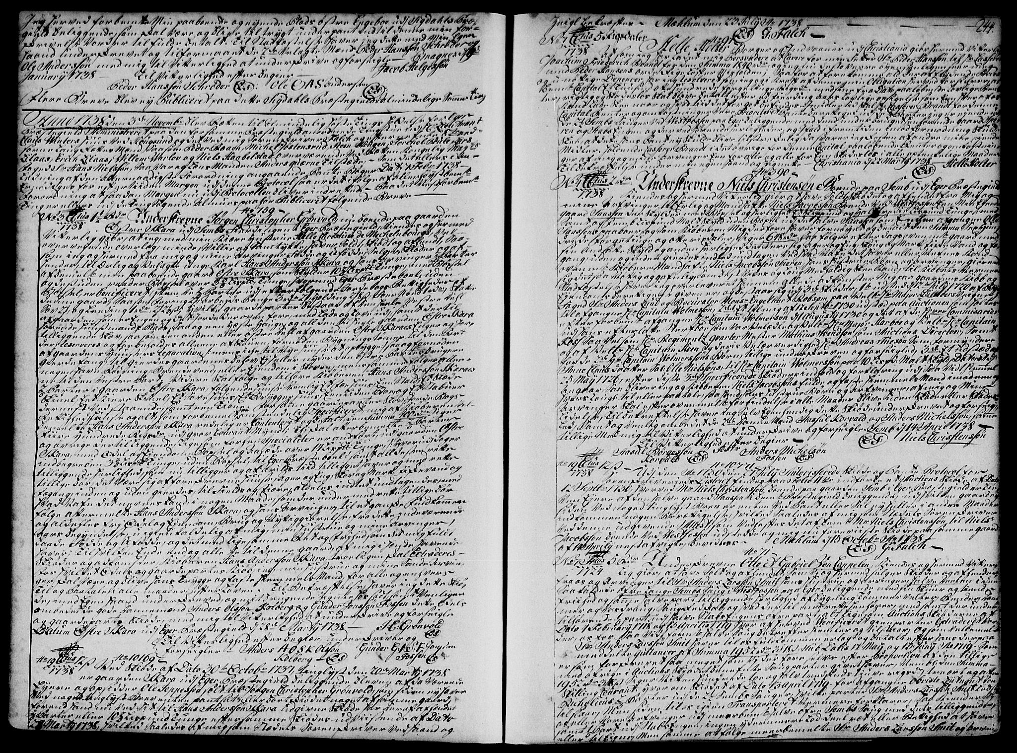Eiker, Modum og Sigdal sorenskriveri, SAKO/A-123/G/Ga/Gaa/L0001b: Pantebok nr. I 1b, 1734-1739, s. 244