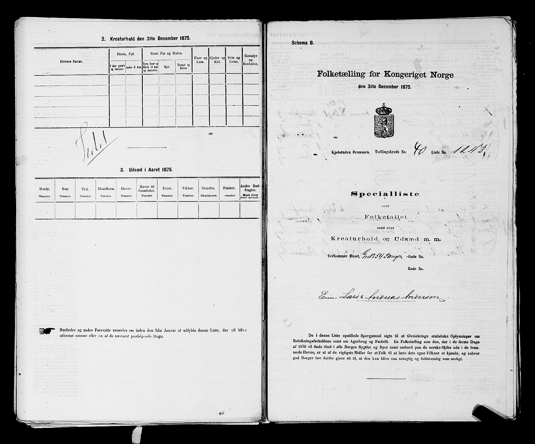 SAKO, Folketelling 1875 for 0602 Drammen kjøpstad, 1875, s. 3417
