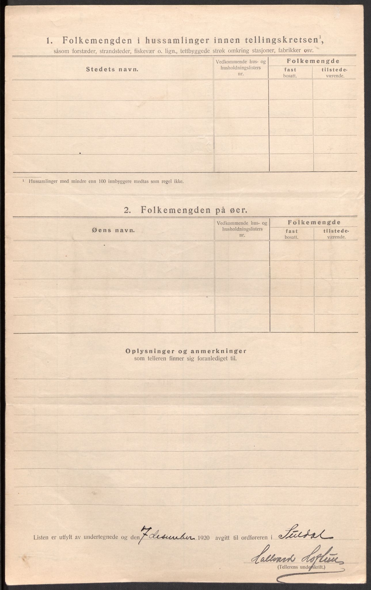 SAST, Folketelling 1920 for 1134 Suldal herred, 1920, s. 33