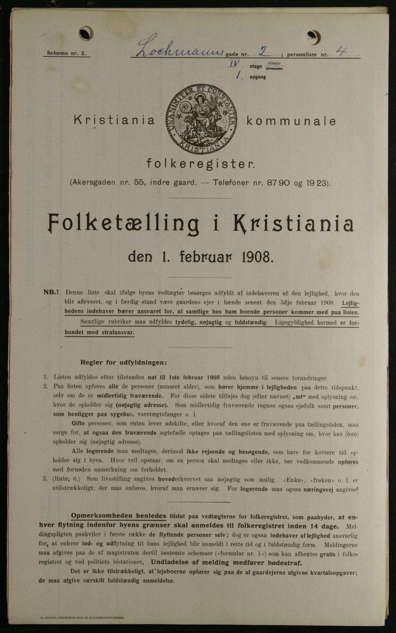 OBA, Kommunal folketelling 1.2.1908 for Kristiania kjøpstad, 1908, s. 73475