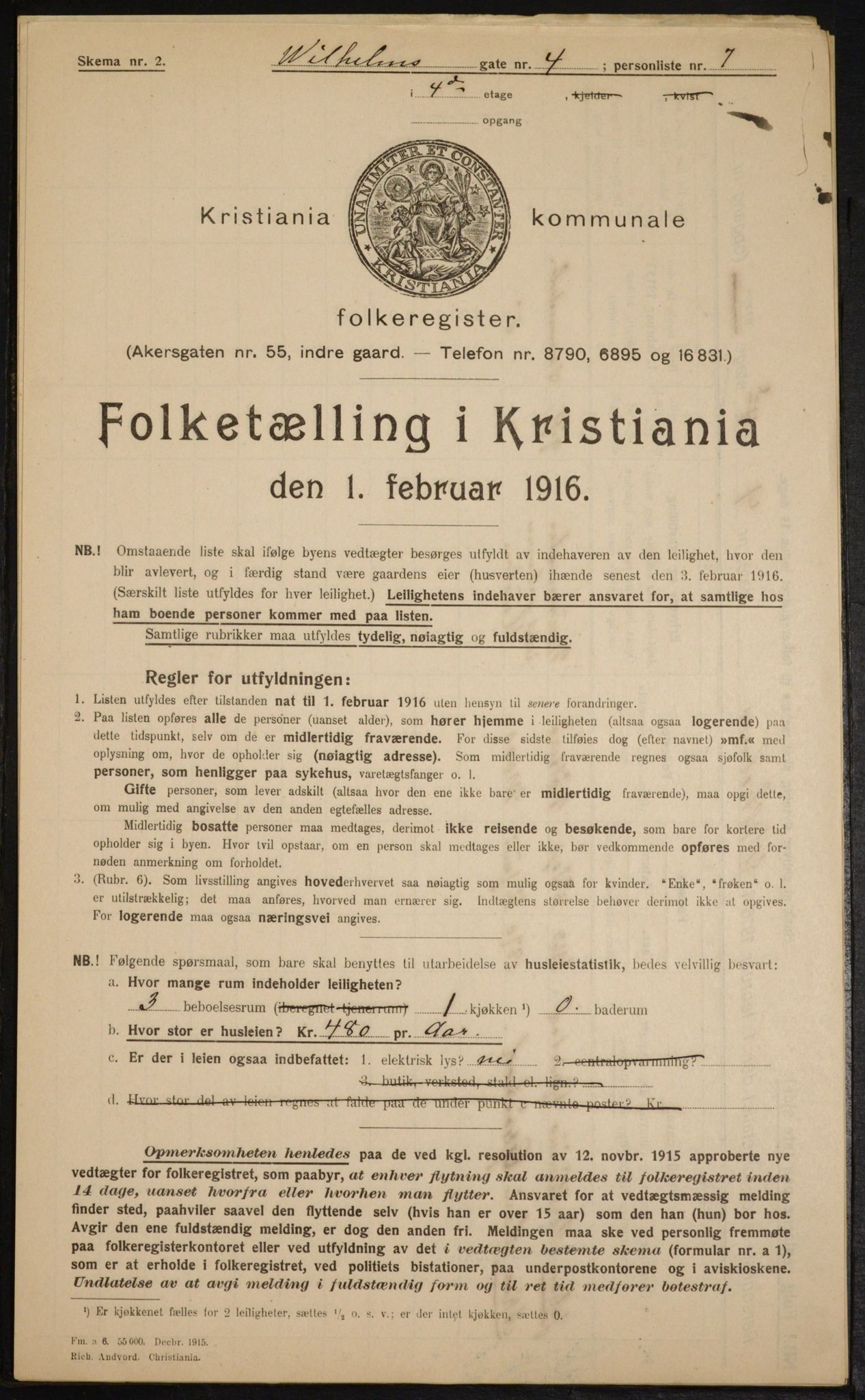 OBA, Kommunal folketelling 1.2.1916 for Kristiania, 1916, s. 131860