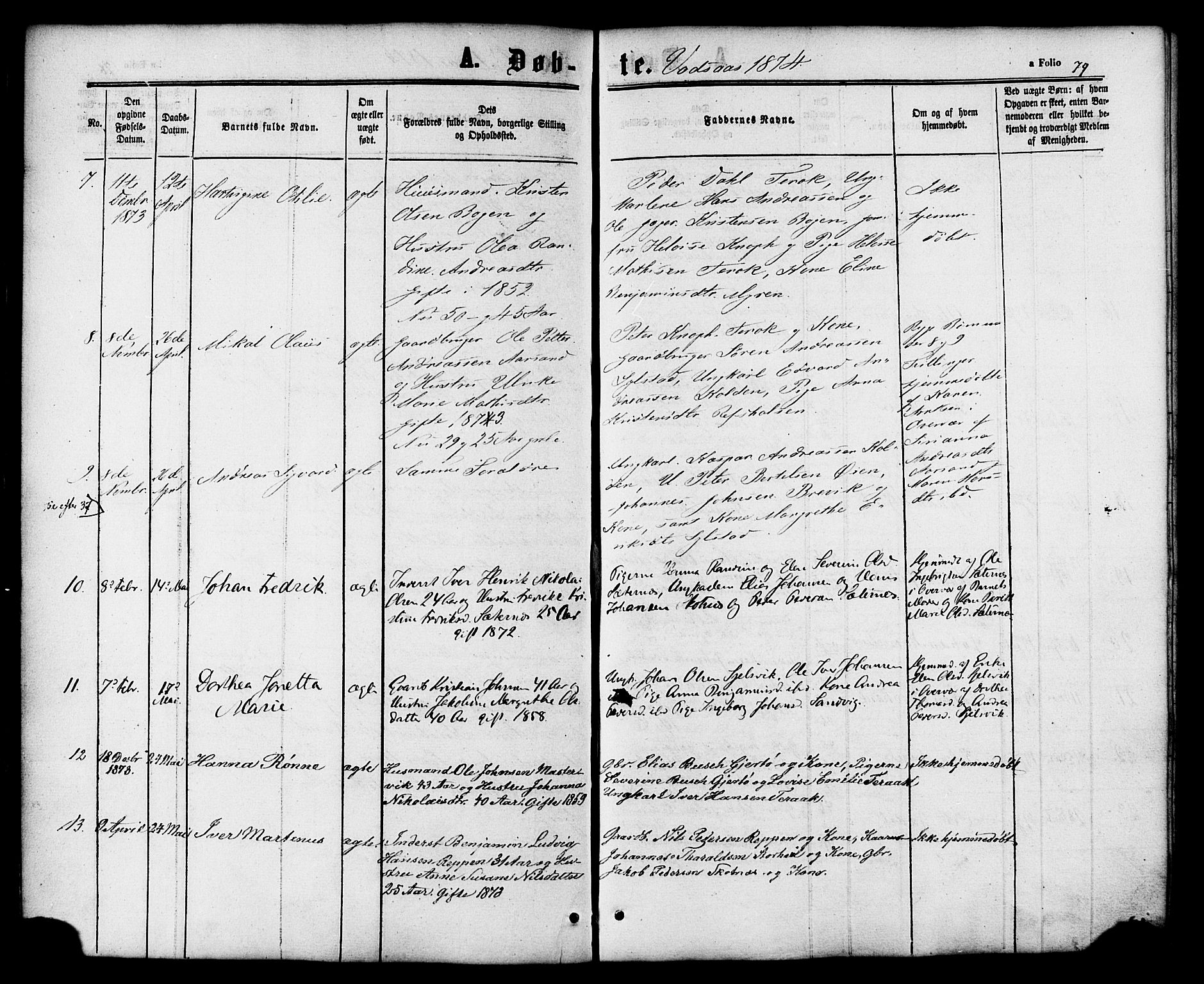 Ministerialprotokoller, klokkerbøker og fødselsregistre - Nordland, AV/SAT-A-1459/810/L0146: Ministerialbok nr. 810A08 /1, 1862-1874, s. 79