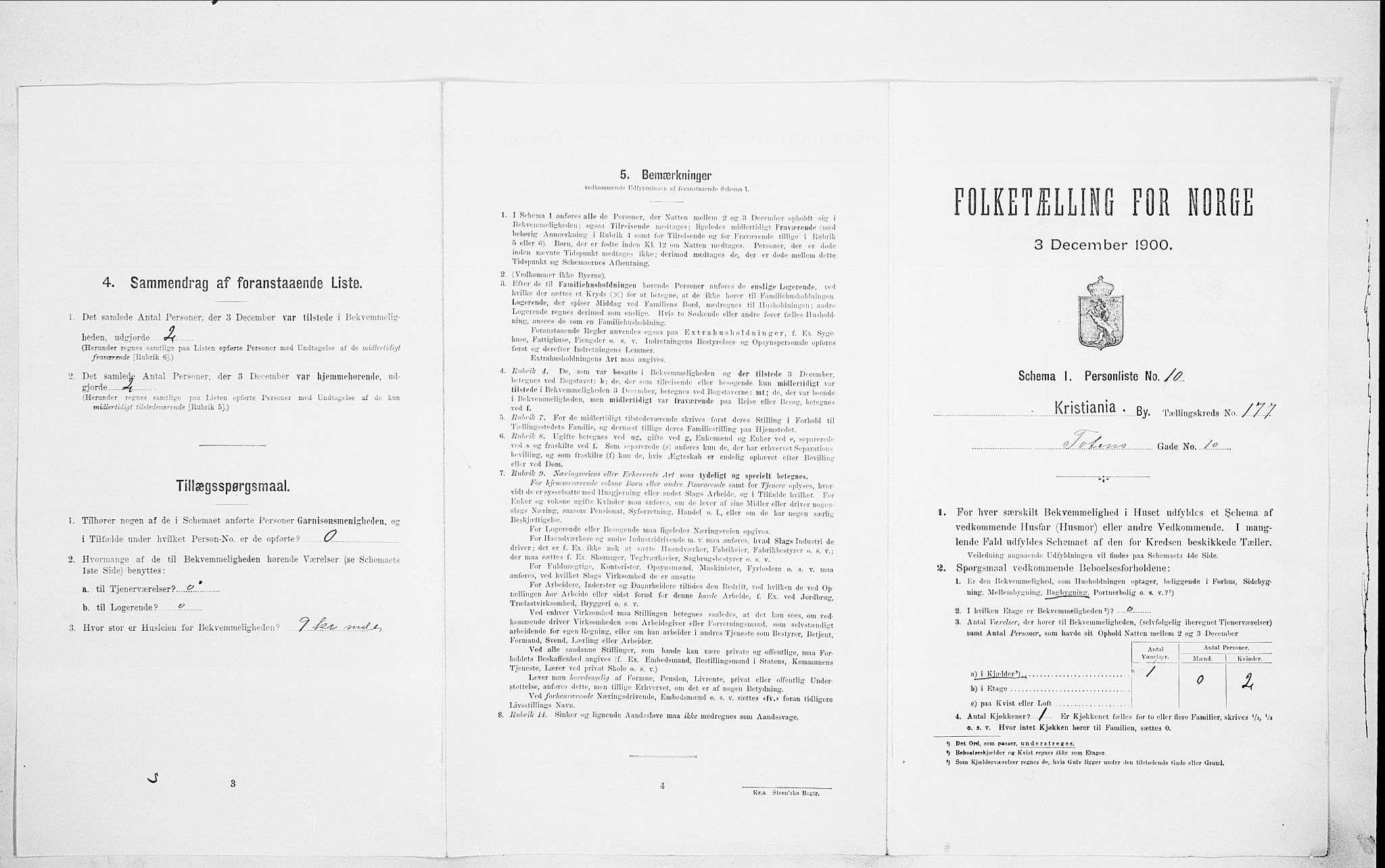 SAO, Folketelling 1900 for 0301 Kristiania kjøpstad, 1900, s. 103650