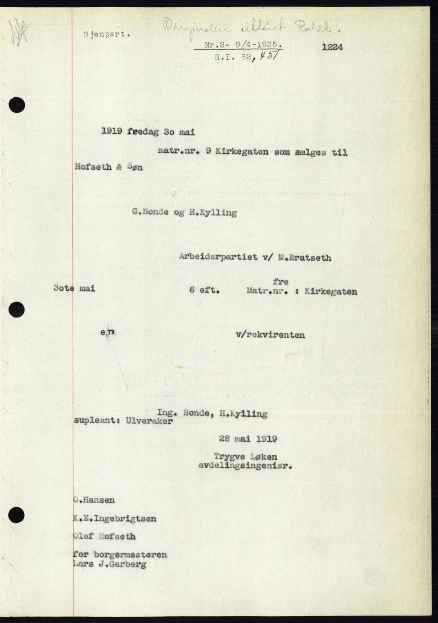 Ålesund byfogd, AV/SAT-A-4384: Pantebok nr. 32, 1934-1935, Tingl.dato: 09.04.1935