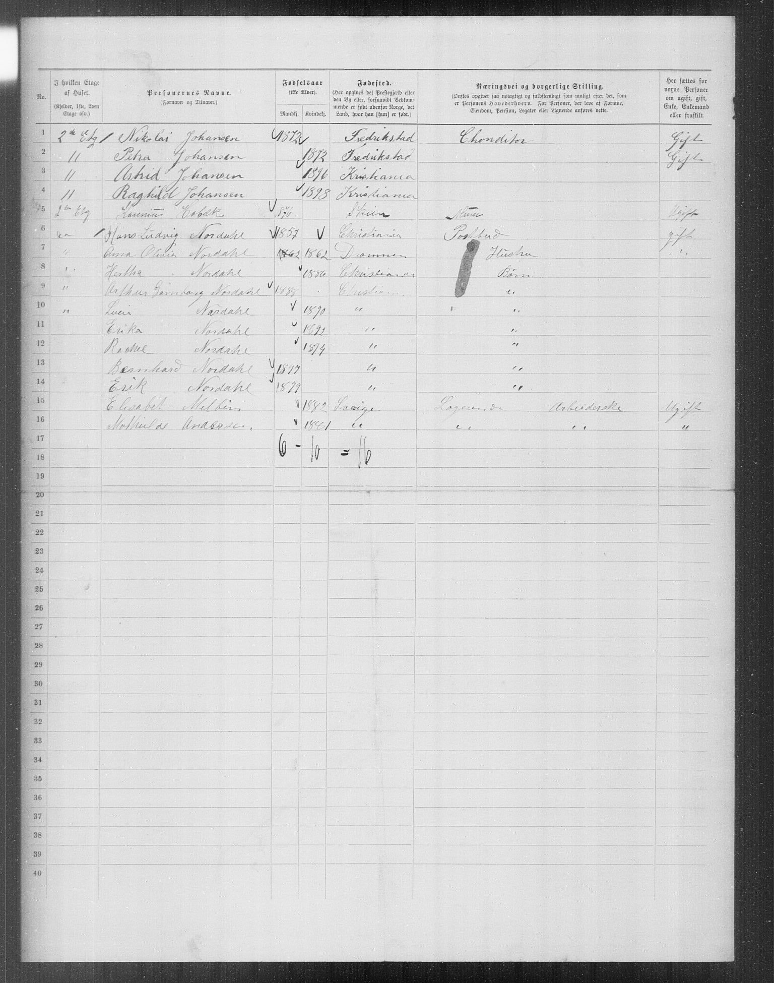 OBA, Kommunal folketelling 31.12.1899 for Kristiania kjøpstad, 1899, s. 11894