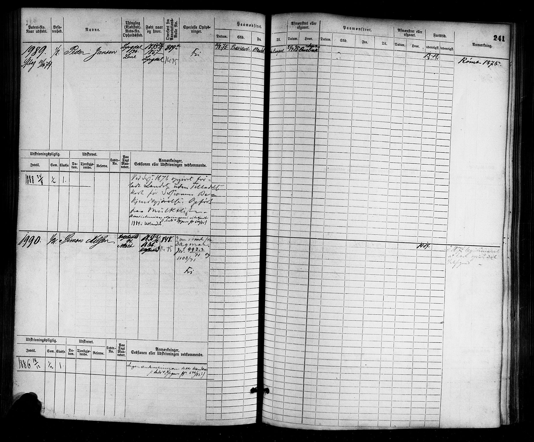 Farsund mønstringskrets, AV/SAK-2031-0017/F/Fb/L0003: Hovedrulle nr 1509-2274, M-6, 1868-1915, s. 247