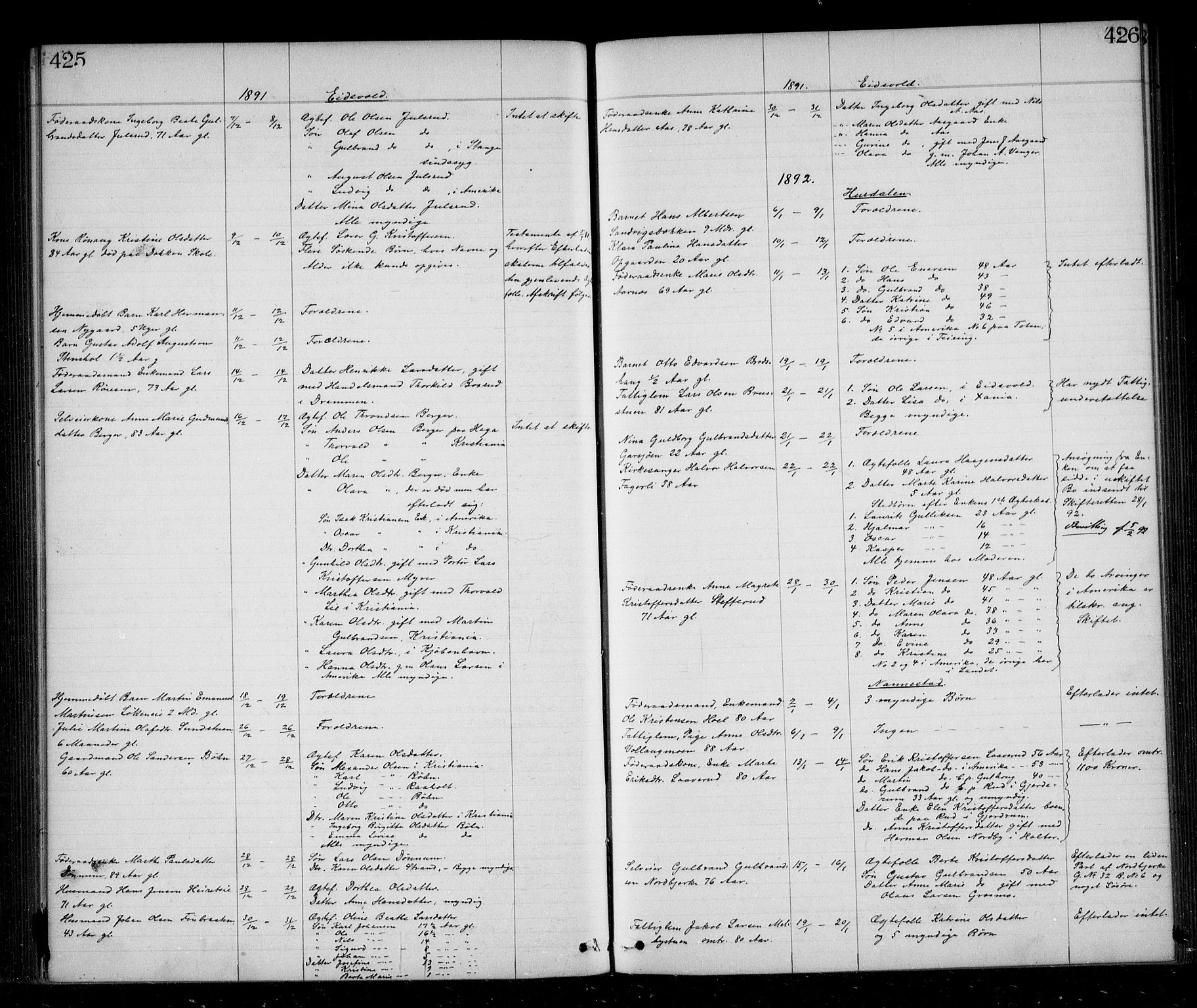 Eidsvoll tingrett, AV/SAO-A-10371/H/Ha/Haa/L0002: Dødsmeldingsprotokoll - Sorenskriveriet, 1863-1910, s. 425-426
