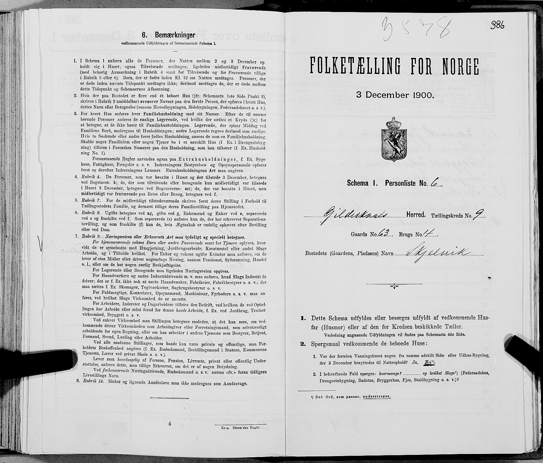 SAT, Folketelling 1900 for 1838 Gildeskål herred, 1900, s. 902